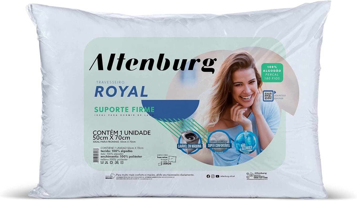Travesseiro Royal Altenburg - 50x70cm - Branco