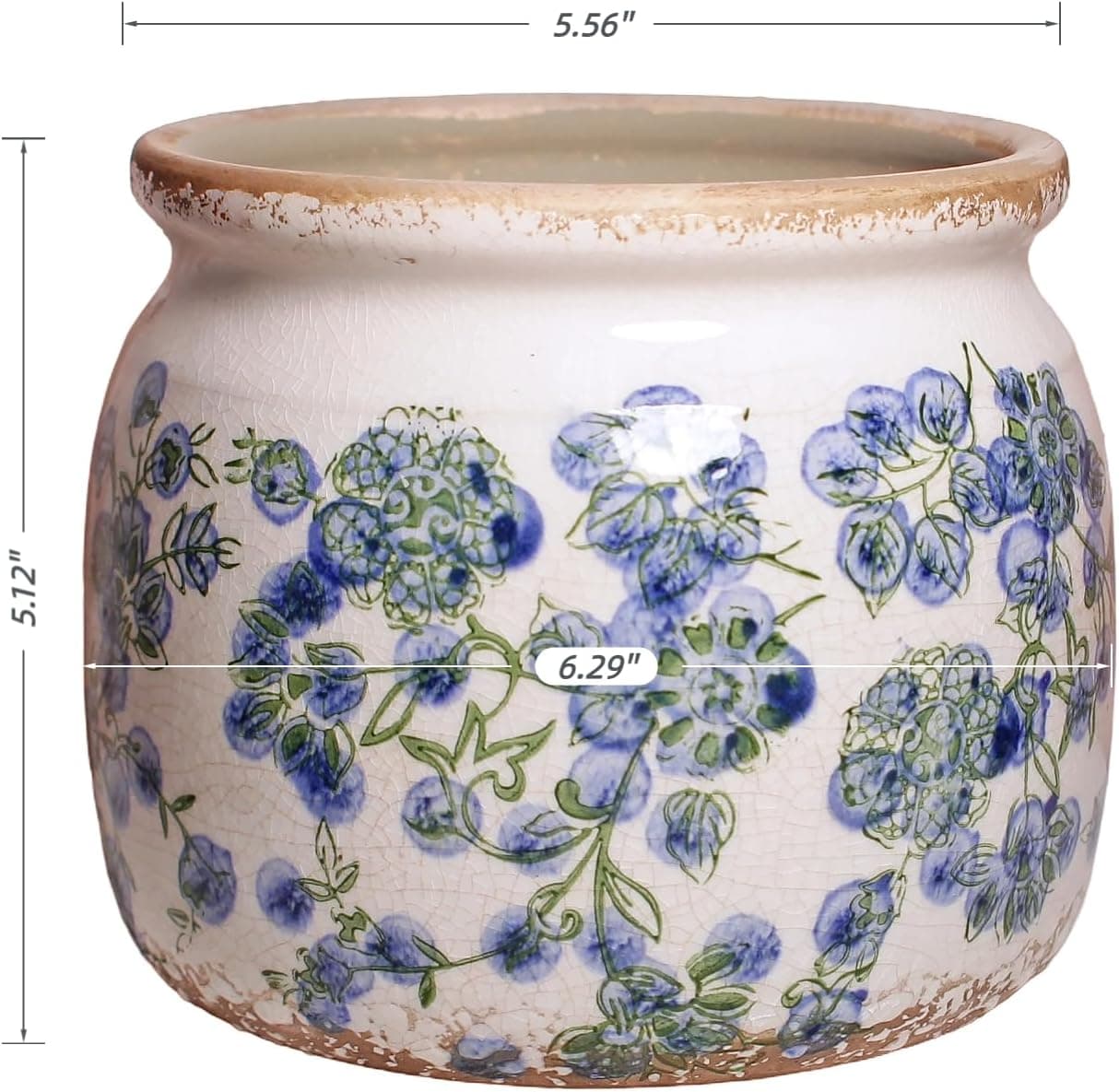 Vasos de cerâmica para plantas de interior, vasos de plantas com orifício de drenagem, 16 cm, vasos de flores para plantas de interior, vasos vintage e vasos de suculentas, vasos de plantas com - Imagem 4