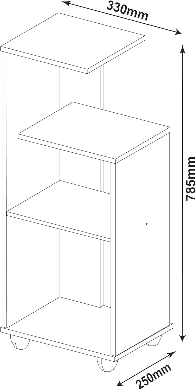 Mesa de Apoio com prateleiras BIS cor Cinamomo/Off White - Artely - Imagem 3
