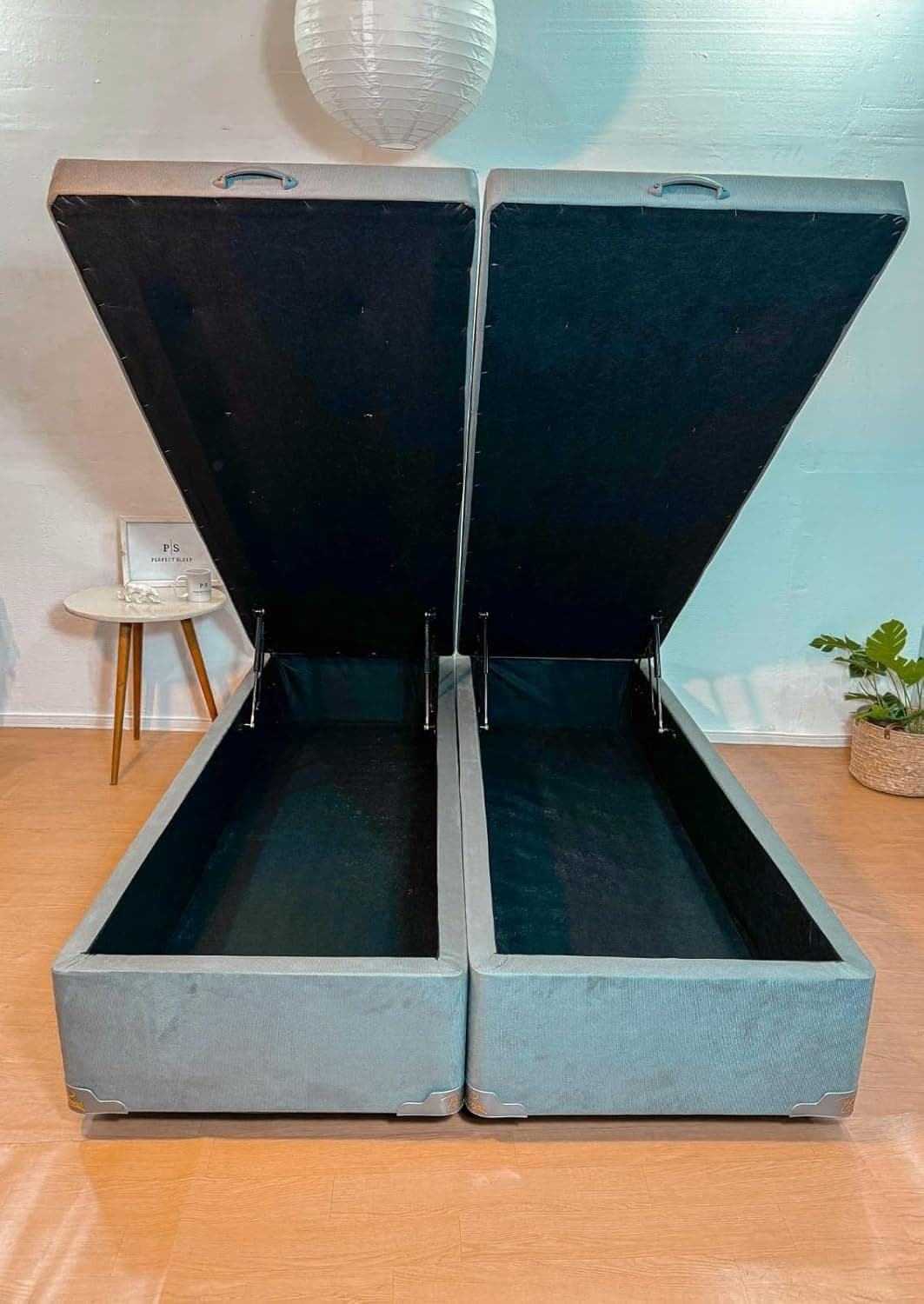 Cama Box Baú Bipartida King - Blindada, Super Reforçada (Courino Cinza) - Imagem 3