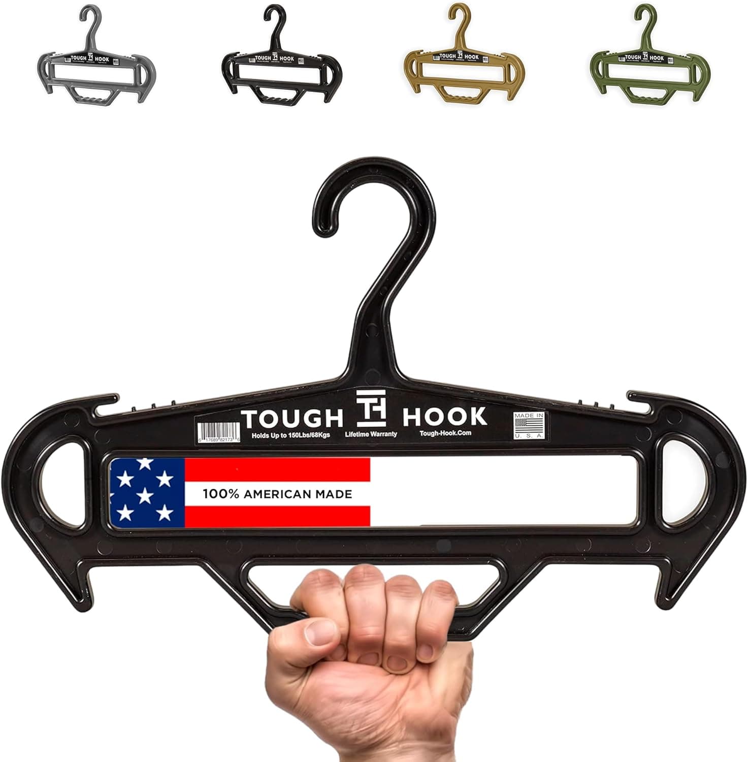 Cabide resistente GG | A Beast of a Hook | Feito nos EUA | Premium extragrande resistente | Equipamento para uso ao ar livre, equipamento de mergulho e roupas pesadas – Cabide de capacidade de 450 kg