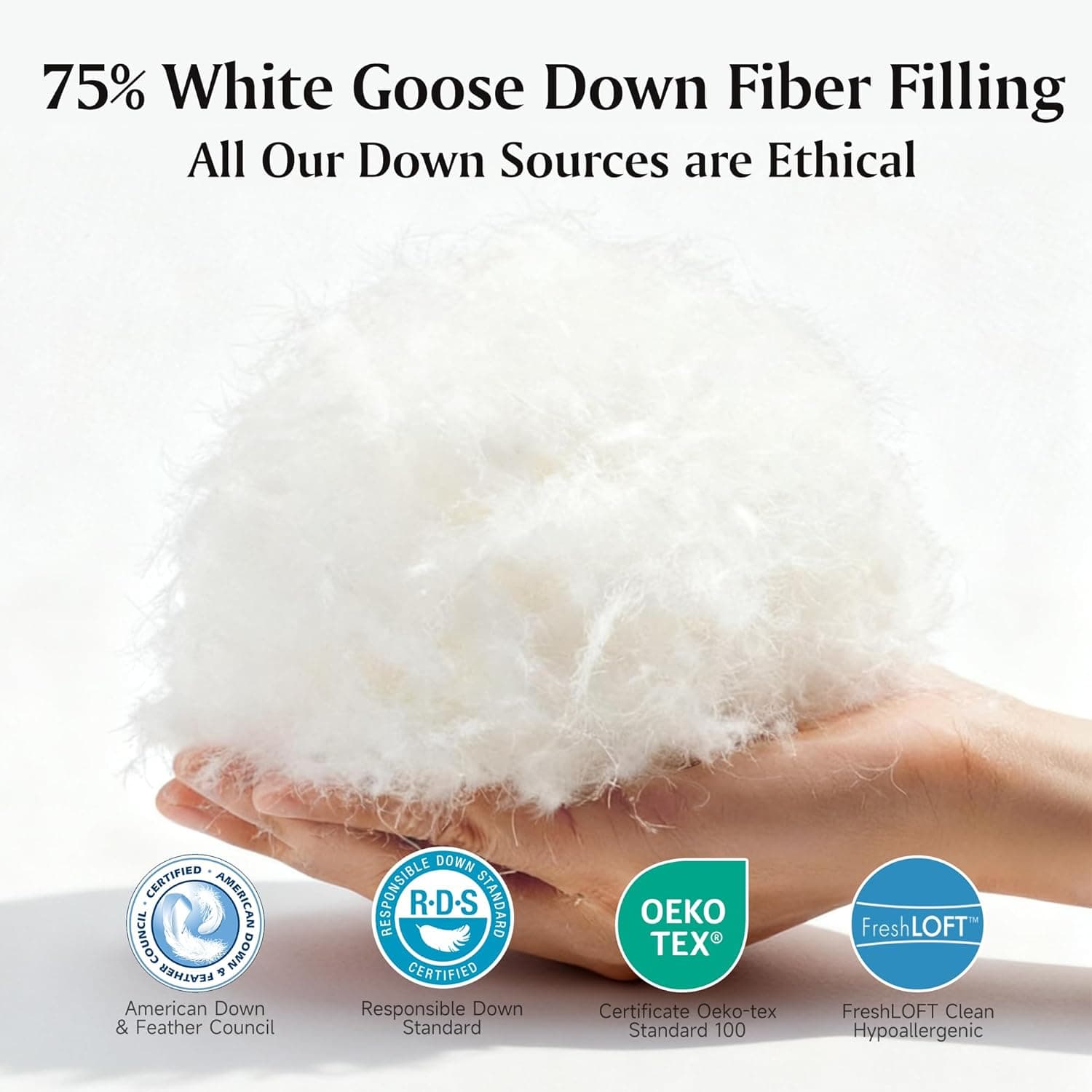 Beautyrest Edredom de penas de ganso branco tamanho casal/queen, 100% algodão para todas as estações, enchimento de edredom de luxo ultramacio, coleção de hotel, roupa de cama hipoalergênica, 224 x - Imagem 3