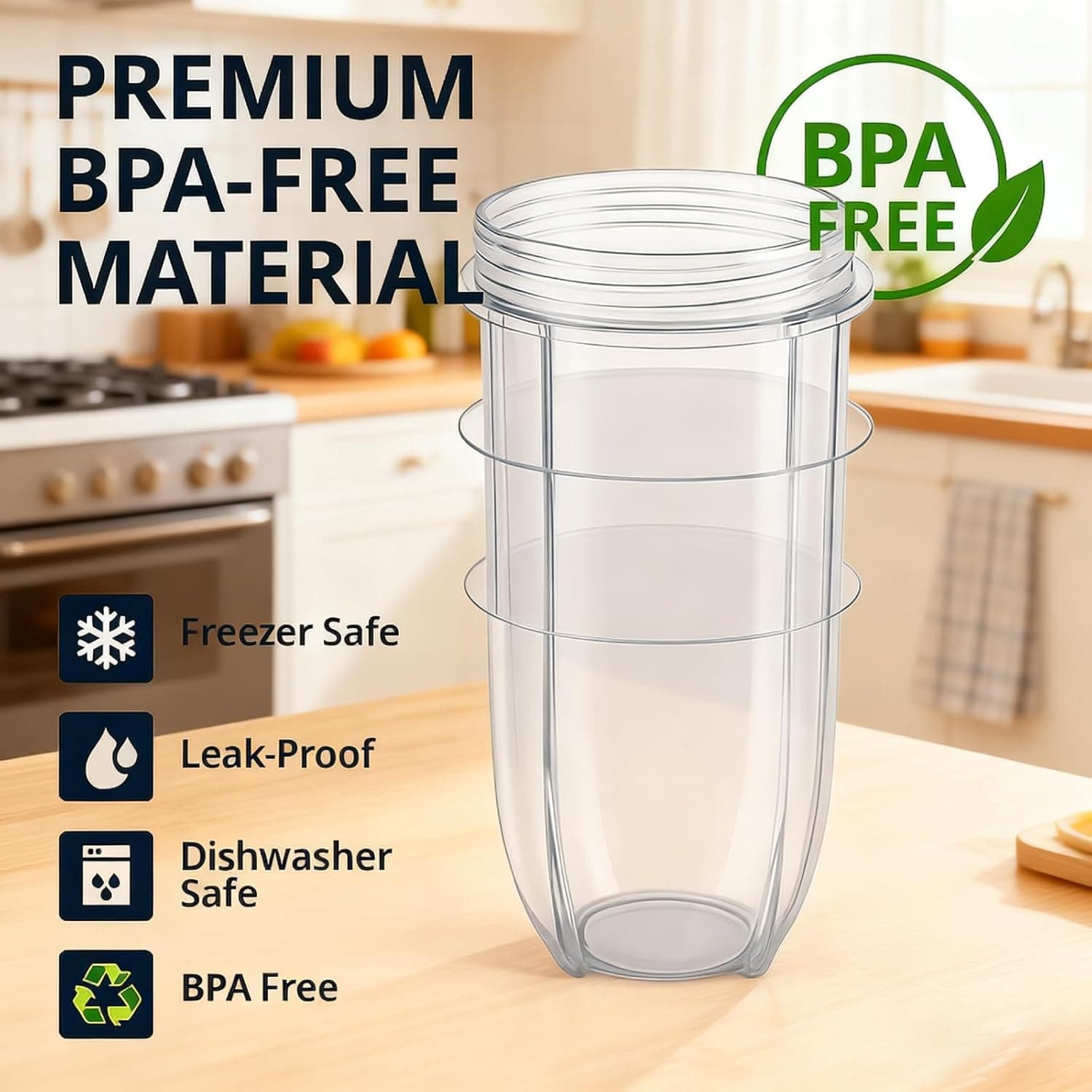 Copos de reposição MB1001 473 ml com tampa flip top para liquidificadores Magic Bullet 250W - Imagem 4