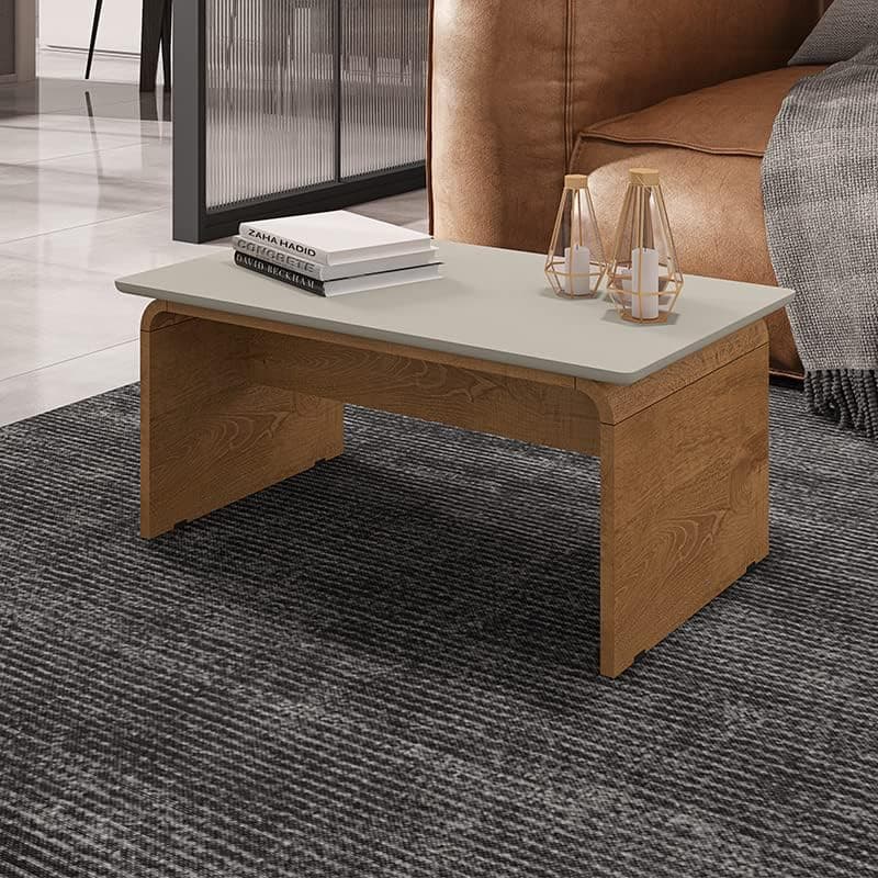 Mesa de Centro Sala de Estar Lilibeth Cor: Off White/Naturale