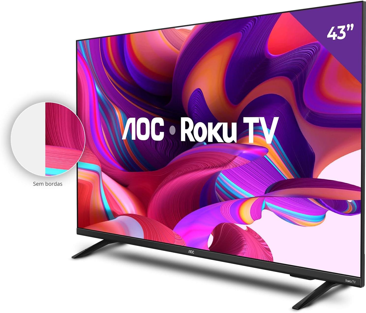 AOC 43S5135/78G - Smart TV LED 43" Full HD, Design sem bordas, Wifi, Conversor Digital, USB, HDMI - Imagem 3