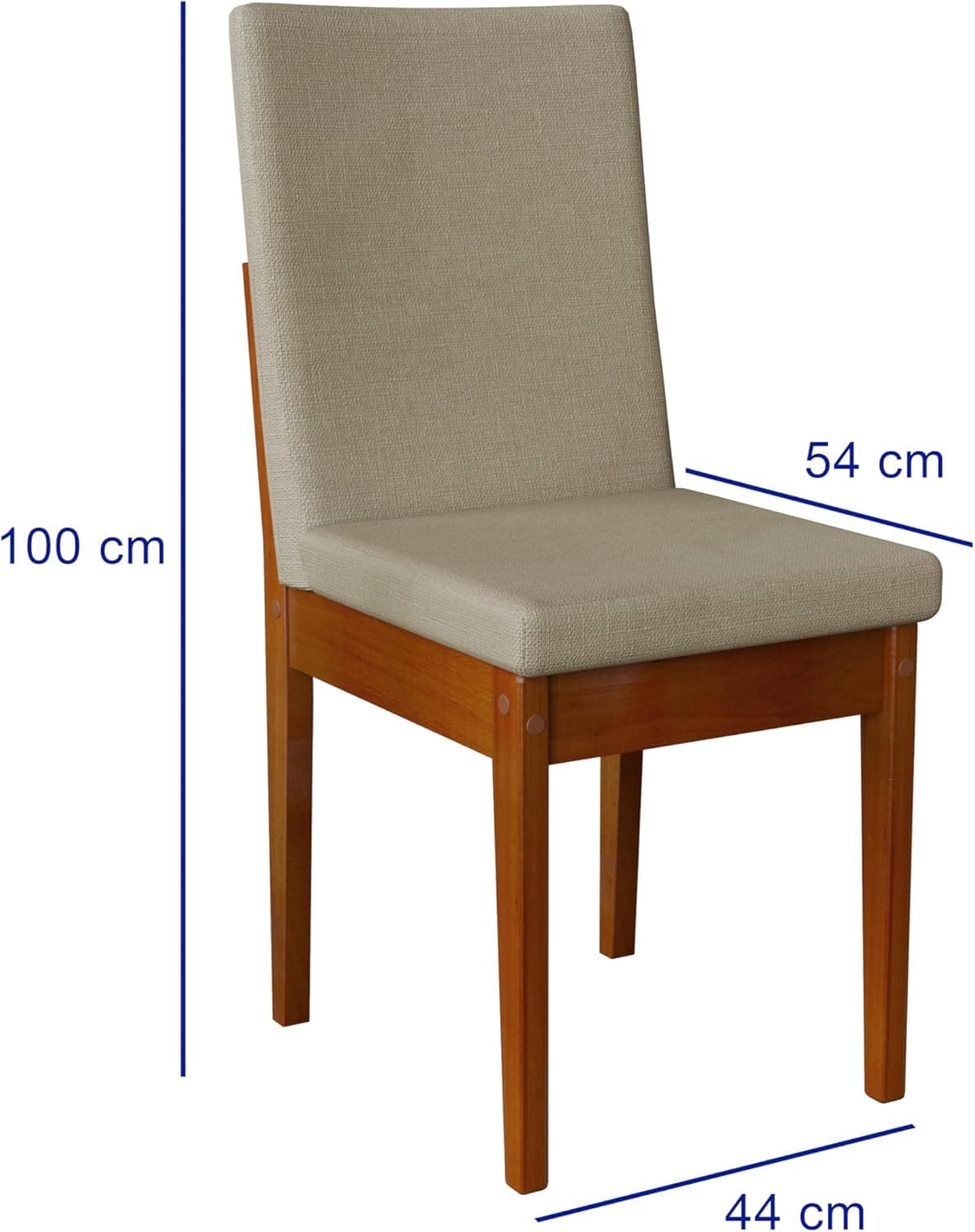 Conjunto Sala de Jantar 6 Lugares Madeira Mesa California e Cadeira Dakota Tecido A40 Móveis Meneghetti Caramelo - Imagem 4