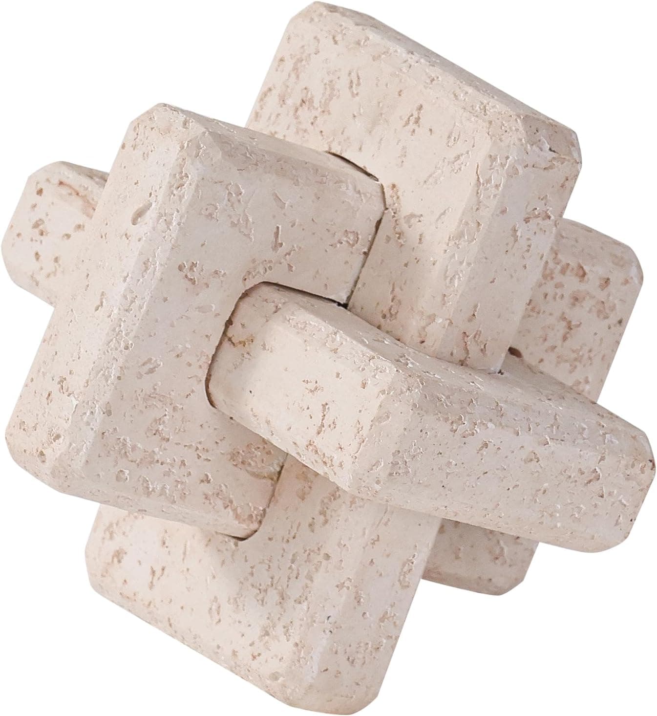 Decoração de travertino de resina com nó de 3 elos, decoração de mesa de café, decoração de mesa de entrada de prateleira, objetos decorativos boho, detalhes estéticos para escritório rústico