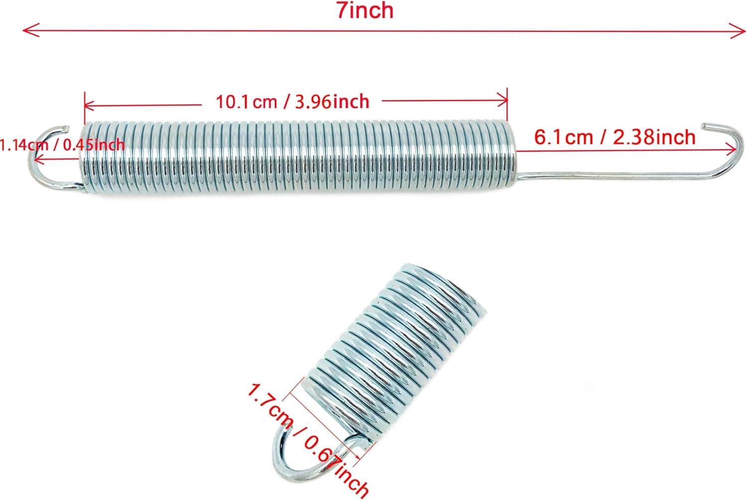 Mecanismo de substituição para poltrona reclinável de 17,78 cm, molas de tensão, gancho de pescoço longo, cor prata (pacote com 2) - Imagem 3