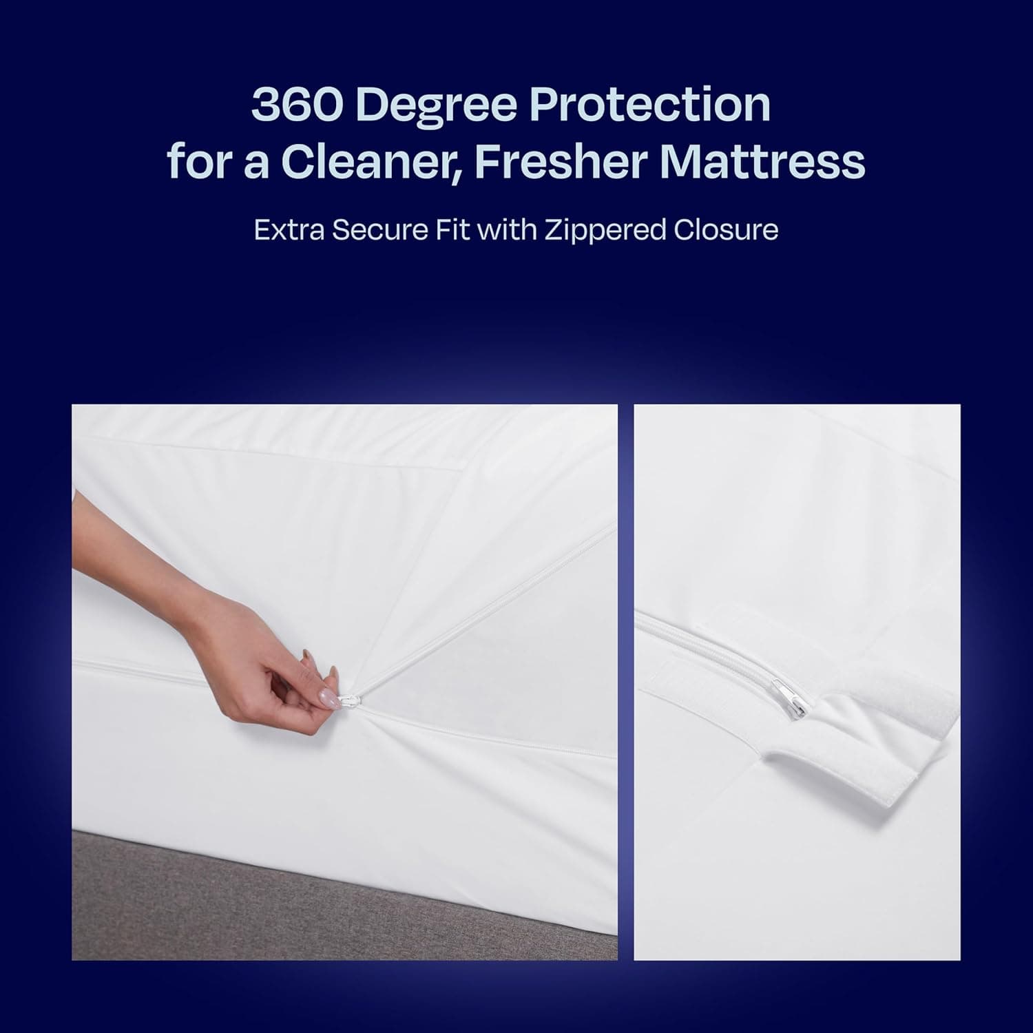 Pacote com 2 capas de colchão com zíper Twin GG – impermeável, todos os seis lados, serve para colchão solteiro GG – capa de resfriamento de colchão de qualidade premium, silenciosa e absorvente - Imagem 4