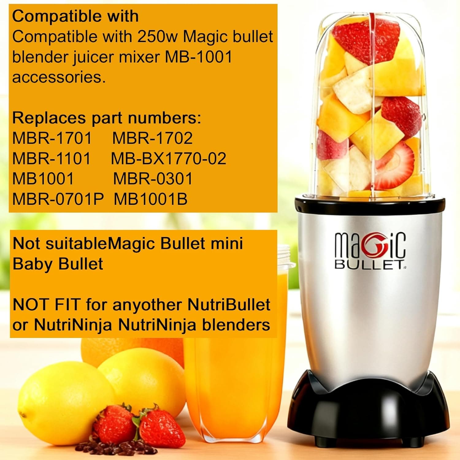 Copos de reposição MB1001 473 ml com tampa flip top para liquidificadores Magic Bullet 250W - Imagem 3