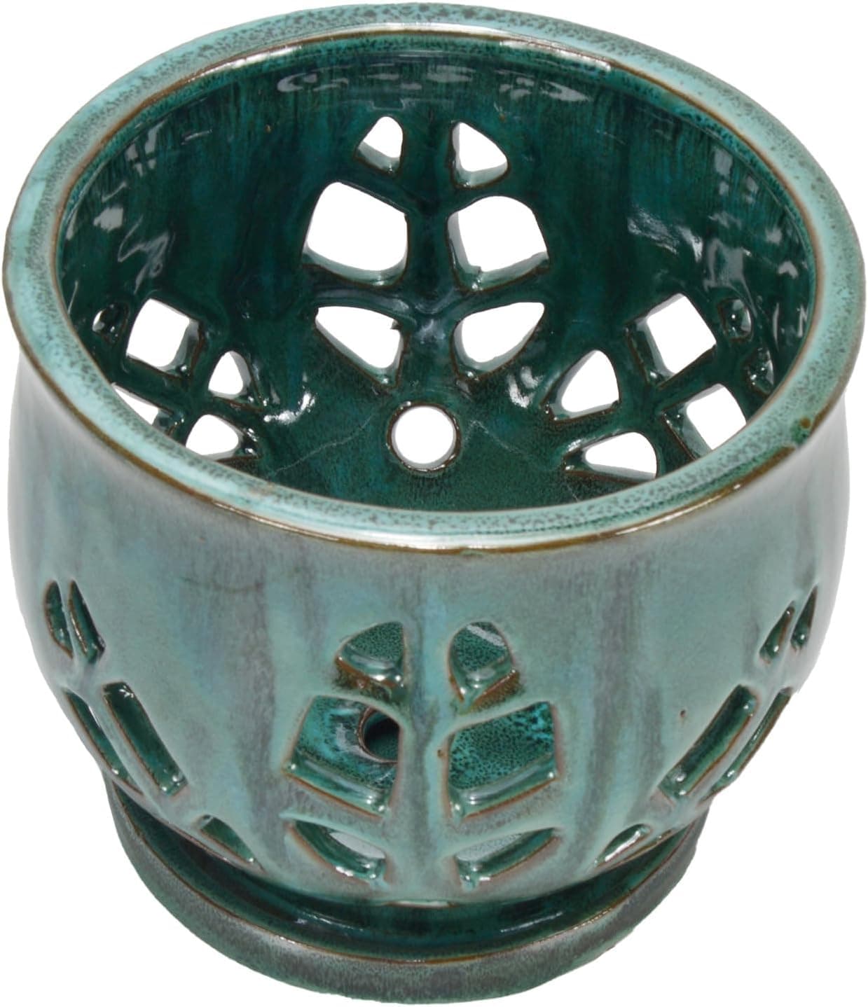 W&W Vaso de orquídea com furos e pires para repotting, mistura verde, 16,5 cm - Imagem 4