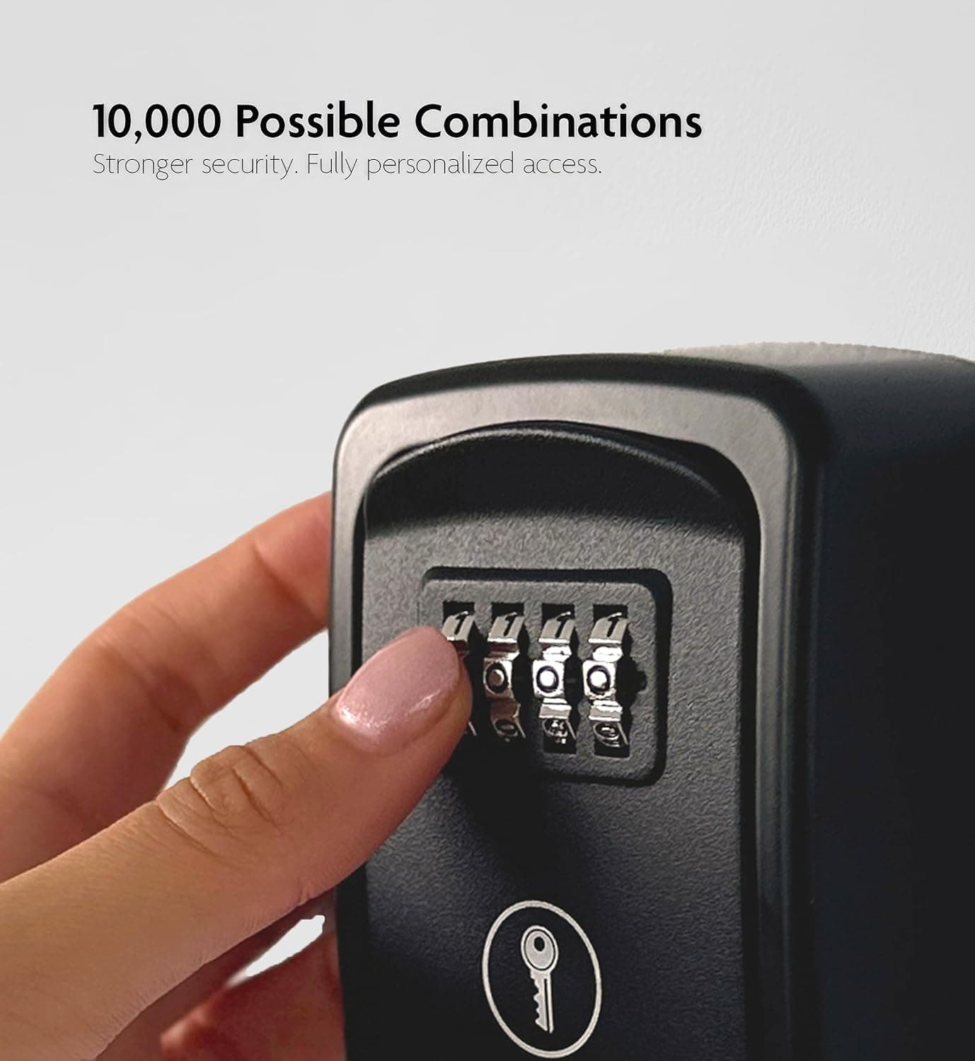 Iron Lock Caixa de bloqueio de chave de montagem na parede com combinação de 4 dígitos, código redefinível, interruptor A B e capacidade de 5 teclas - Cofre à prova d'água interno/externo para chaves - Imagem 4
