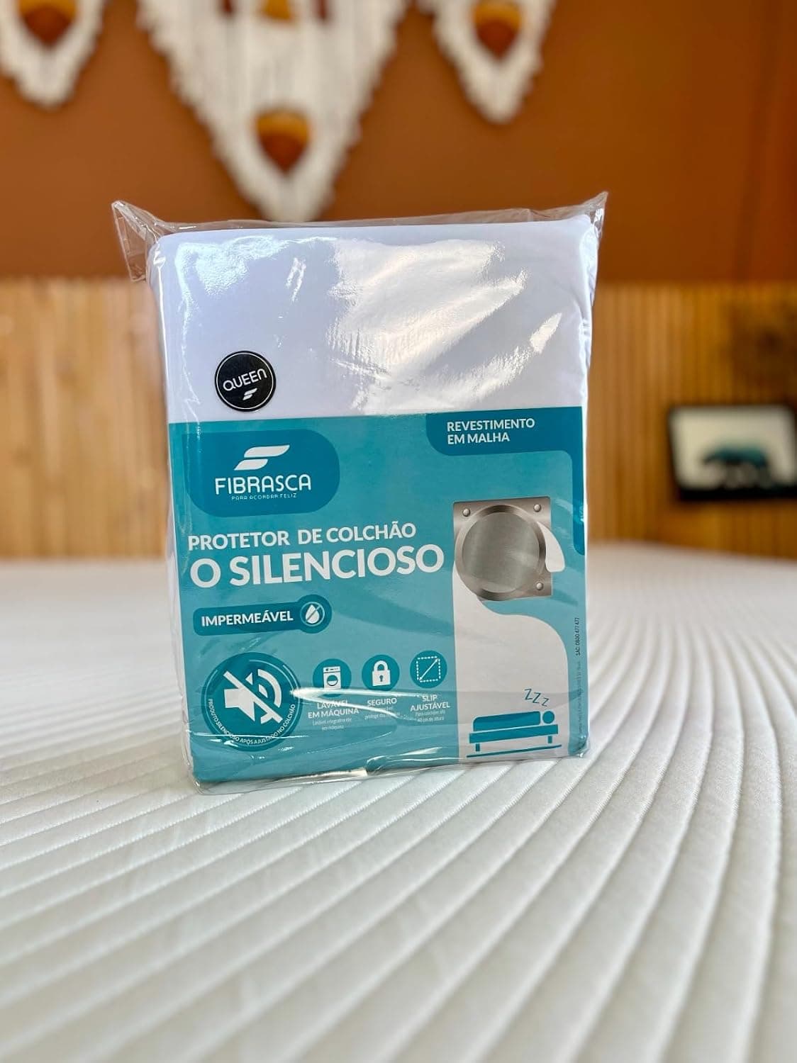 Fibrasca Protetor de Colchão Impermeável O SILENCIOSO – Solteiro King 96 x203 cm, branco, Solteirão - Imagem 4