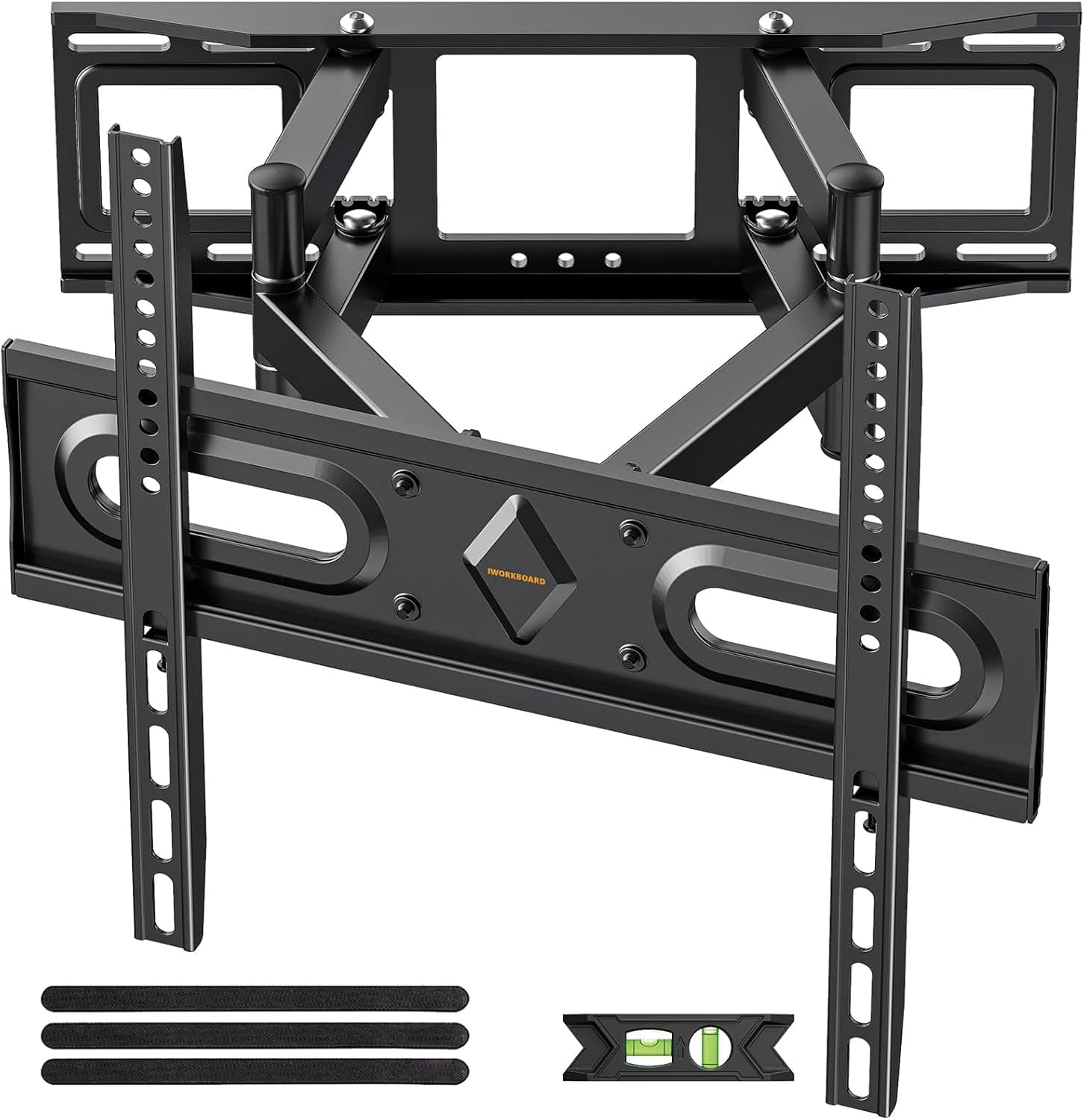 Suporte de TV Full Motion 81.3-165.1 cm Suporte de TV 55, suporte de TV com braços articulados duplos, nível de extensão giratória de inclinação, VESA máximo 400 x 400 mm, pinos de 40.6 cm,