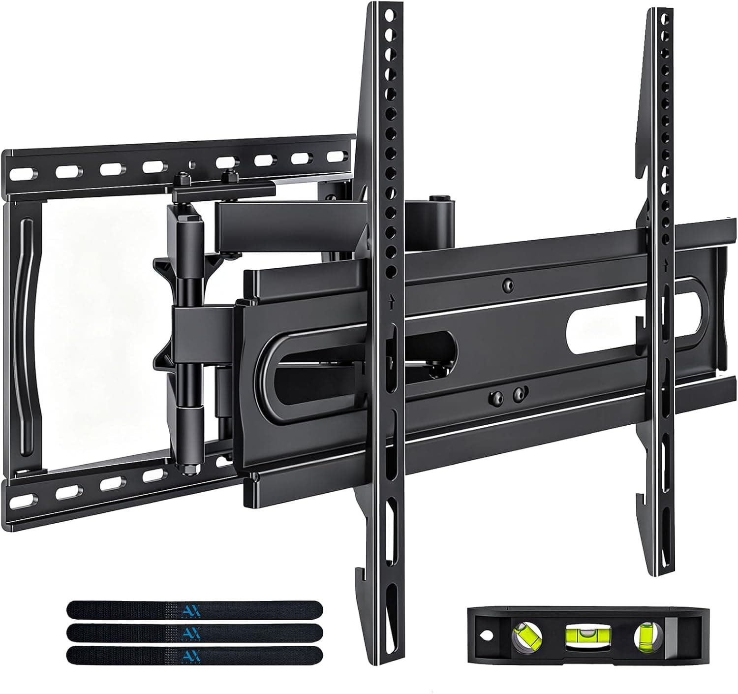Suporte de parede de TV para 32-65 polegadas, suporte com giro e inclinação, suporte de TV de movimento completo com braços duplos articulados, serve para pinos de 40.6 cm, VESA máximo 400 x 400 mm