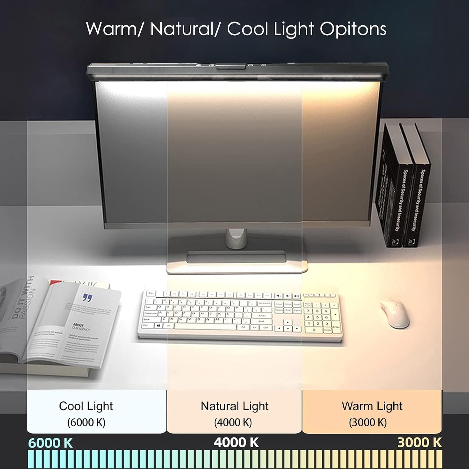 TEEM Luminária LED USB Para Monitor de Computador e Laptop Com Brilho e Temperatura de Cor Ajustáveis - Imagem 3