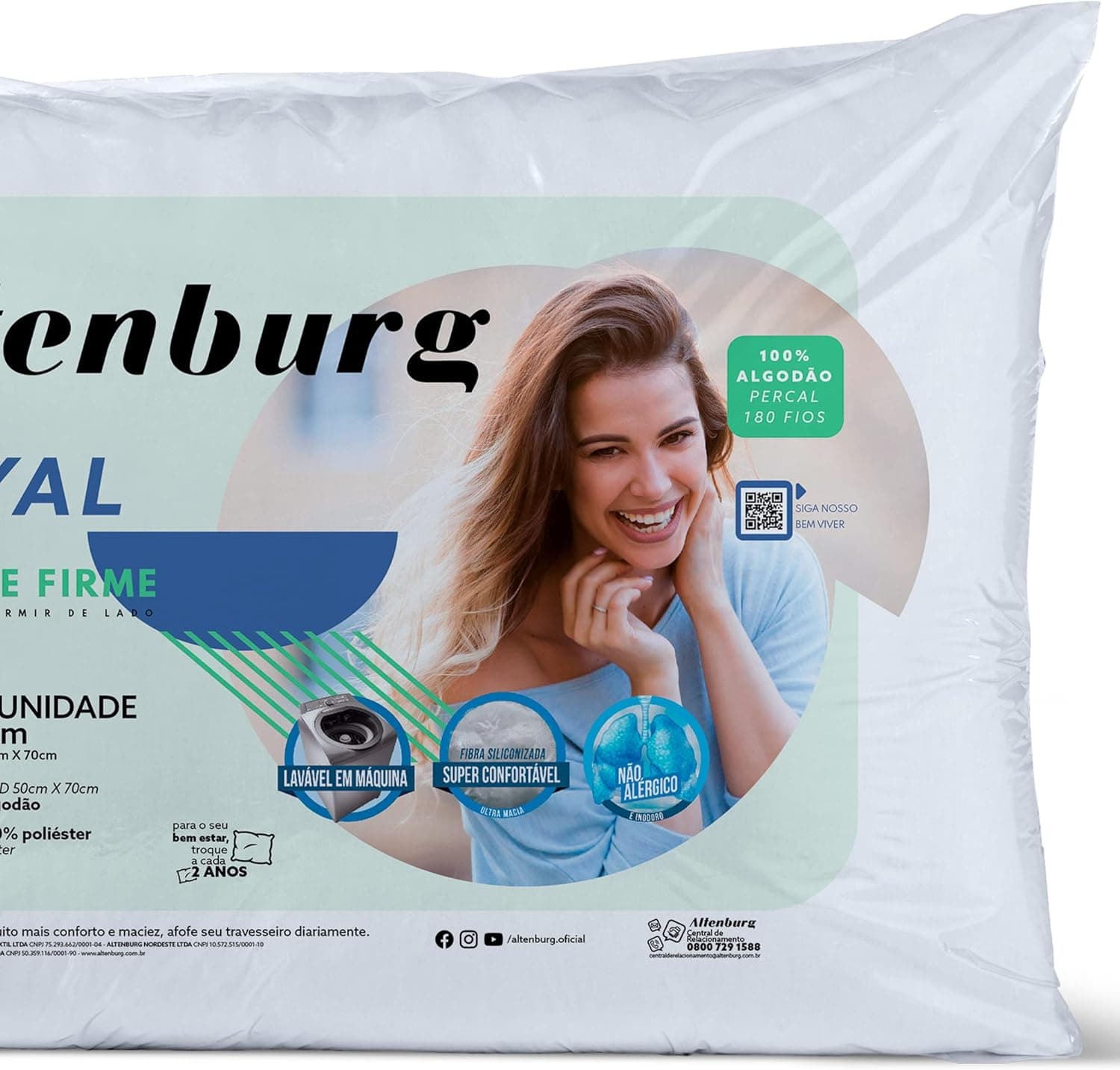 Travesseiro Royal Altenburg - 50x70cm - Branco - Imagem 3