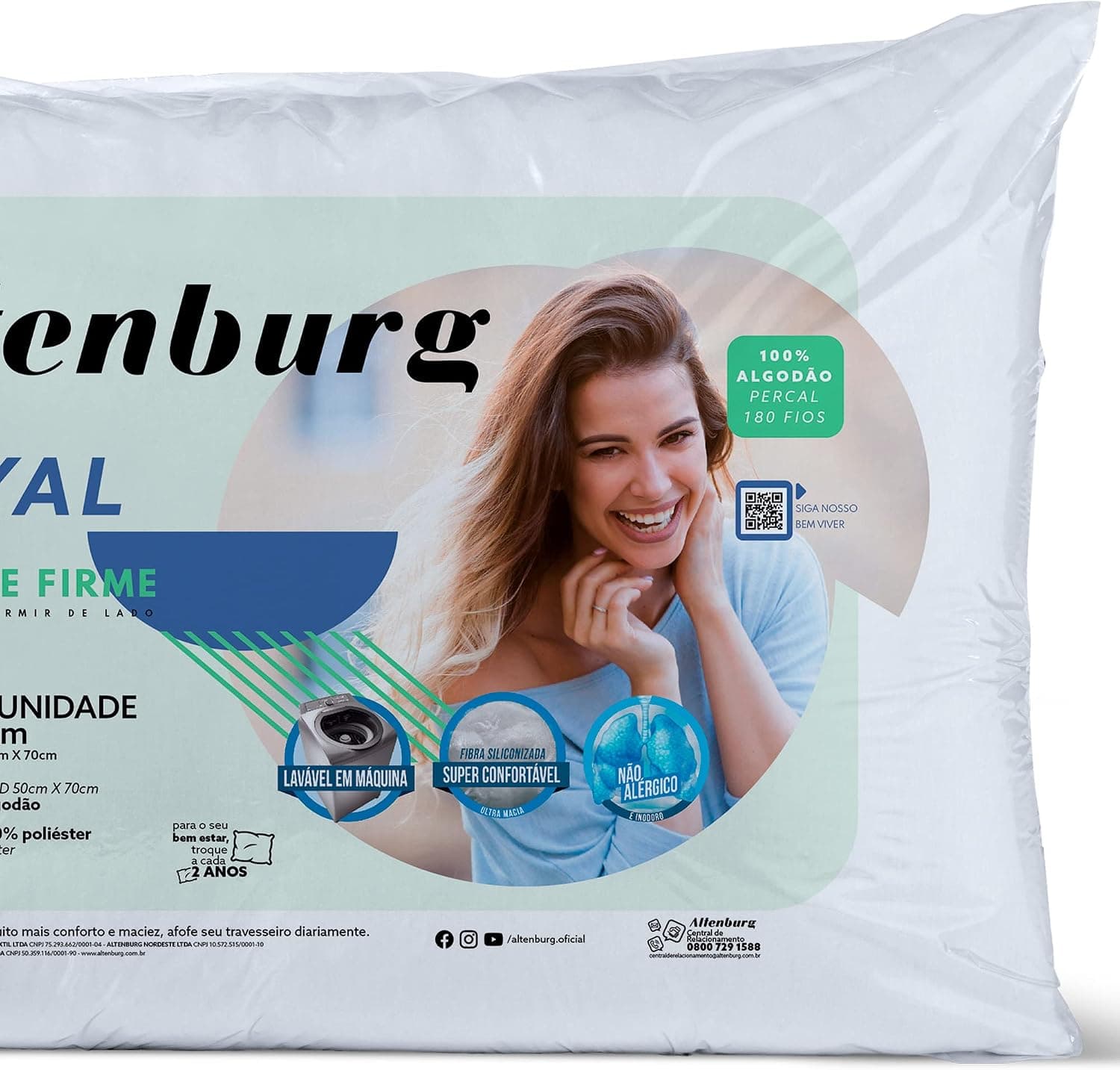 Travesseiro Royal Altenburg - 50x70cm - Branco - Imagem 3