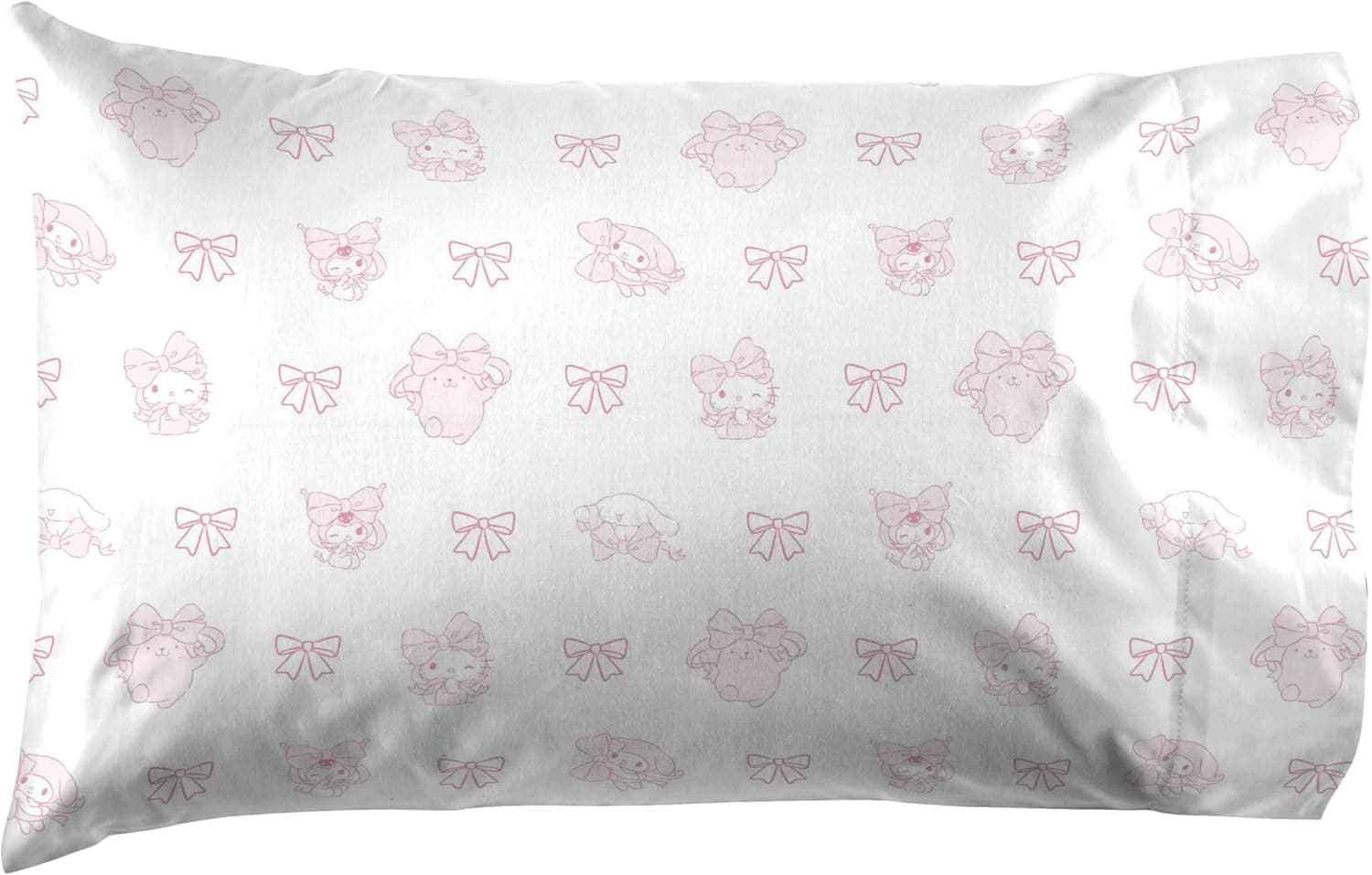 Jay Franco Jogo de lençol com elástico, lençol de cima e capa de travesseiro - roupa de cama ultramacia com fronha para decoração de quarto, multi - Hello Kitty, 4 peças queen - Imagem 4