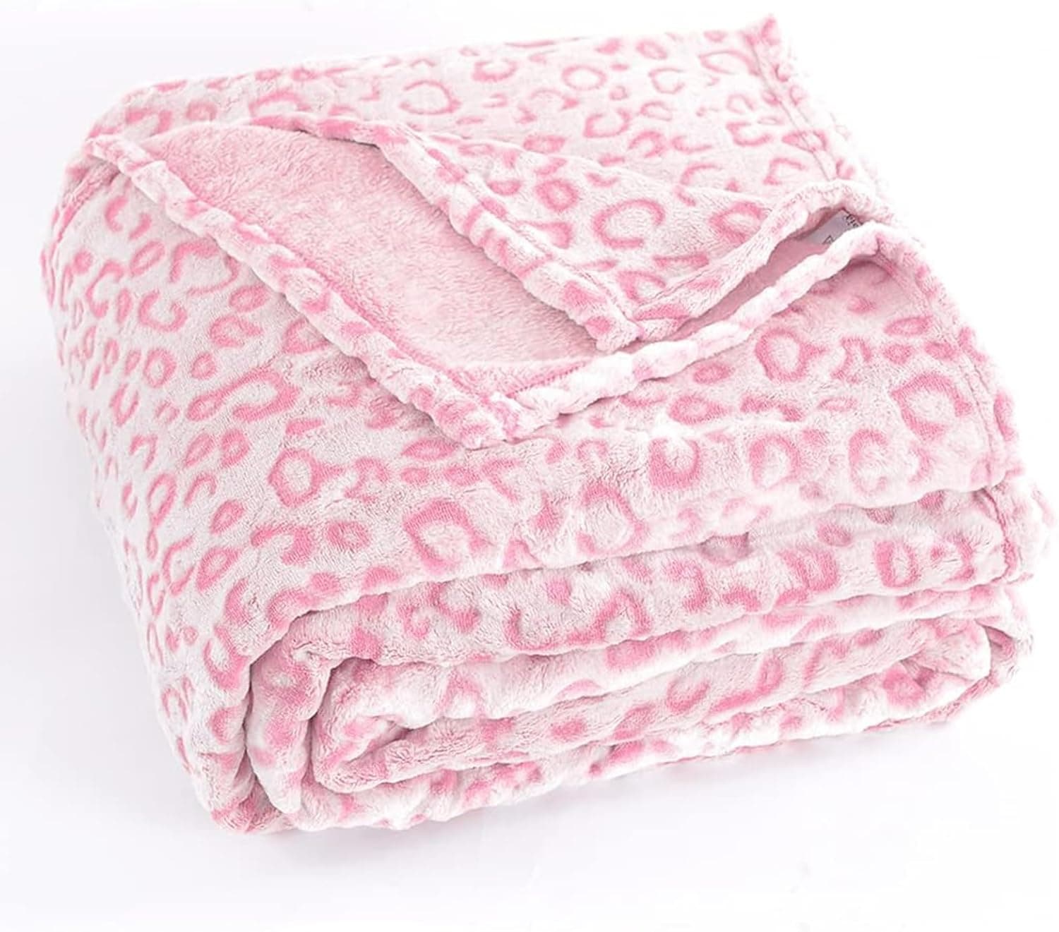 PLEASANT BOULEVARD | Cobertor de lã de leopardo, cobertor rosa de microfibra de pelúcia quente e leve premium para sofá e cama (rosa, solteiro (152 x 203 cm))