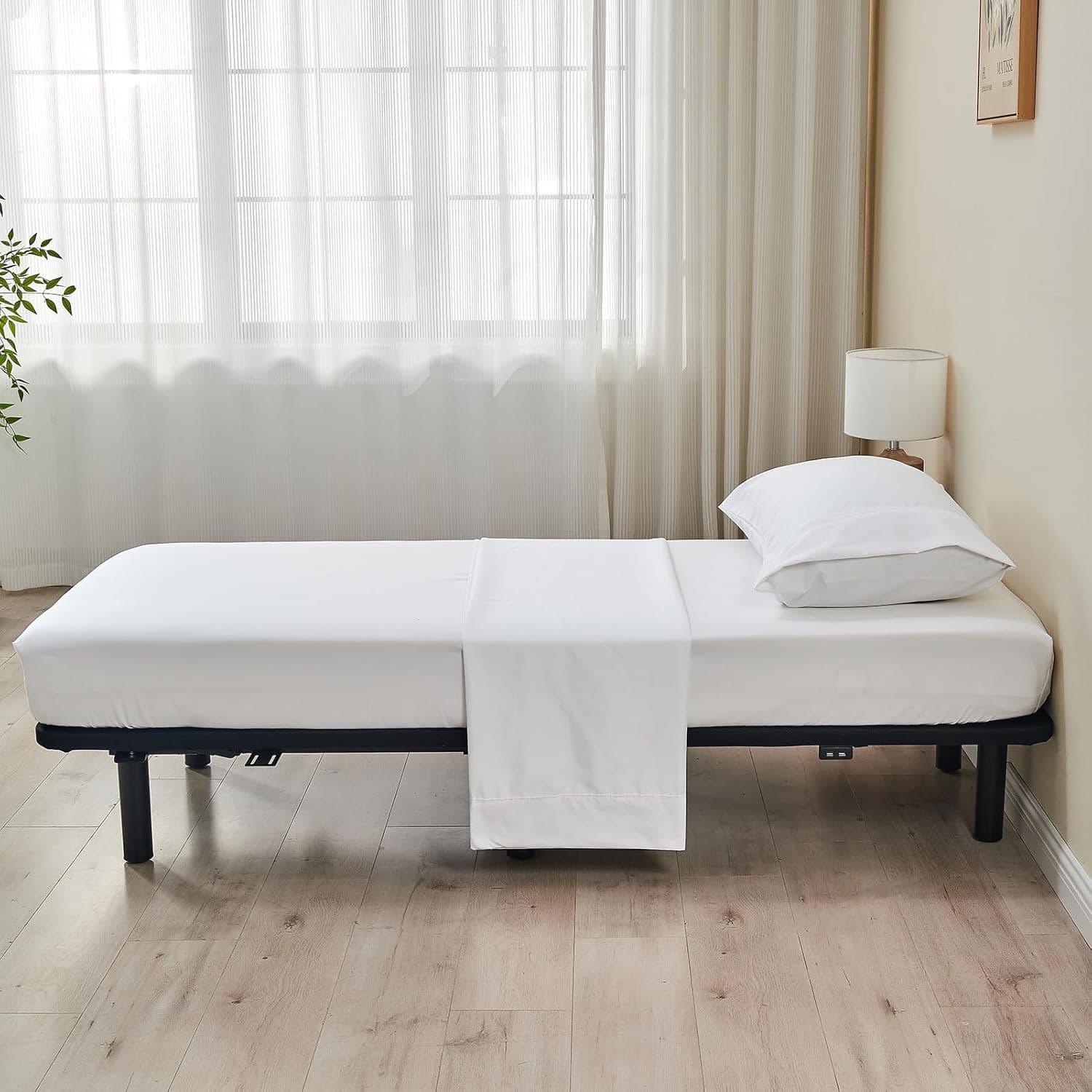 Kingnex Jogo de cama de solteiro estreito, microfibra 1800 escovada, 3 peças, inclui 1 lençol com elástico, 1 lençol de cima, 1 fronha, branco - Imagem 3