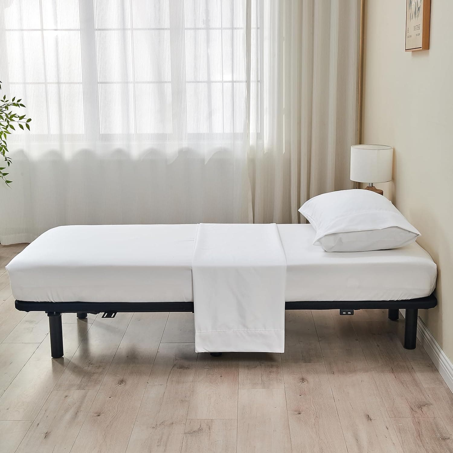 Kingnex Jogo de cama de solteiro estreito, microfibra 1800 escovada, 3 peças, inclui 1 lençol com elástico, 1 lençol de cima, 1 fronha, branco - Imagem 3