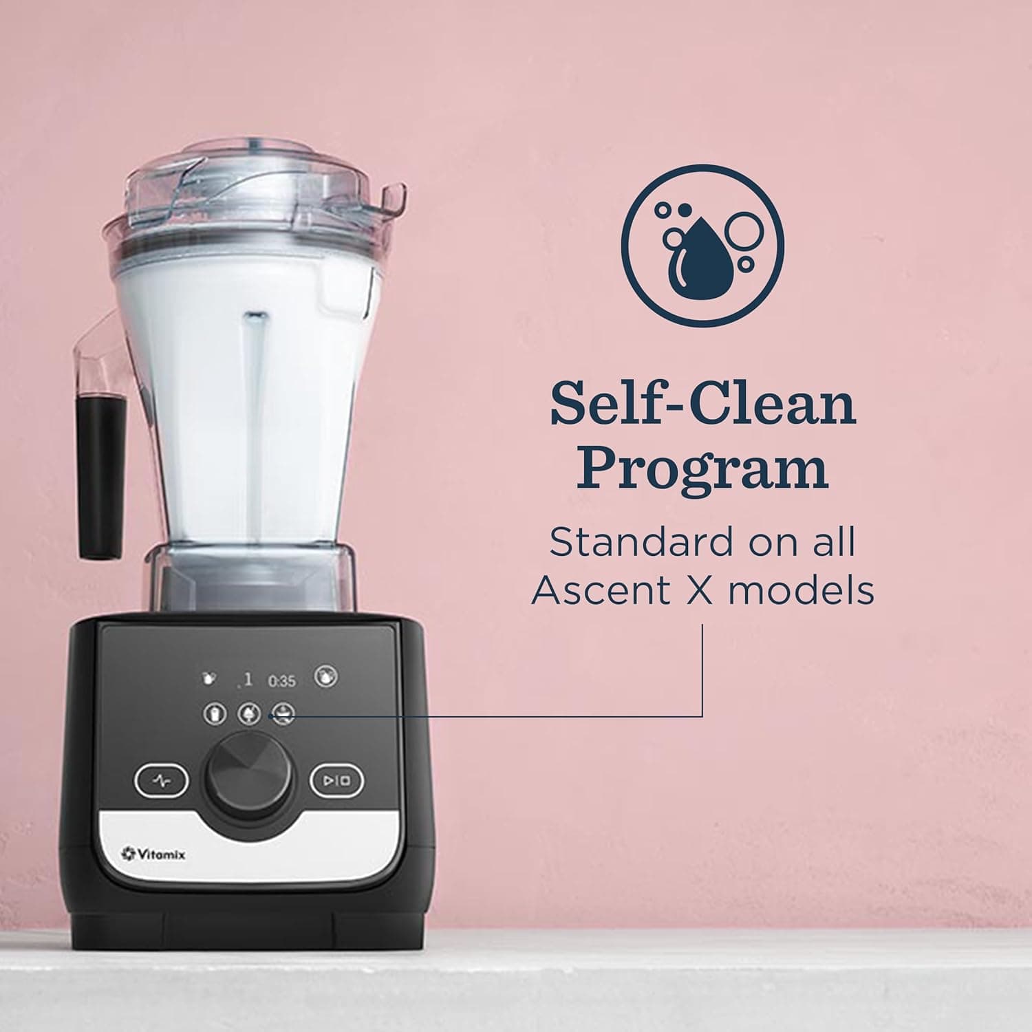 Vitamix Ascent X3 Liquidificadora, grau profissional, 3 programas de mistura predefinidos, recipiente de 40 onças, auto-limpeza, branco polar - Imagem 3
