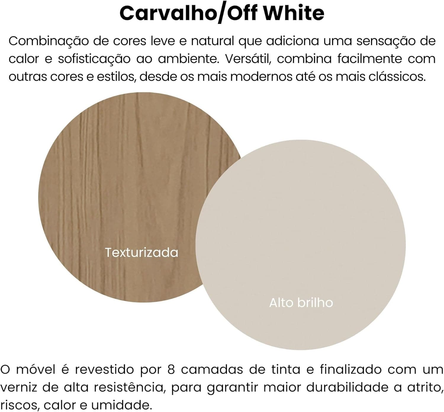 Rack para Tv ate 60" com porta basculante LOTUS cor Carvalho com Off White - Artely - Imagem 4