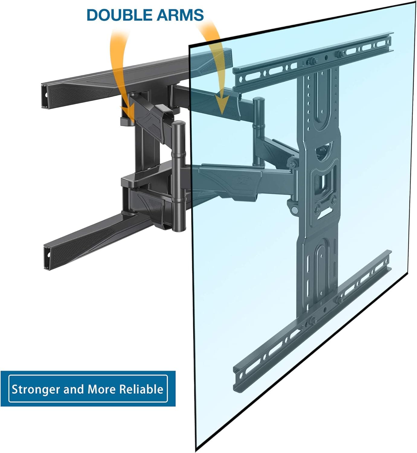 Suporte de TV NB North Bayou para parede, suporte de TV articulado giratório para a maioria das televisões de tela plana de 45 a 75 polegadas compatíveis com VESA 200 x 200 até 600 - Imagem 3
