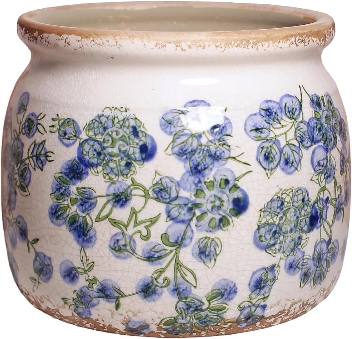 Vasos de cerâmica para plantas de interior, vasos de plantas com orifício de drenagem, 16 cm, vasos de flores para plantas de interior, vasos vintage e vasos de suculentas, vasos de plantas com