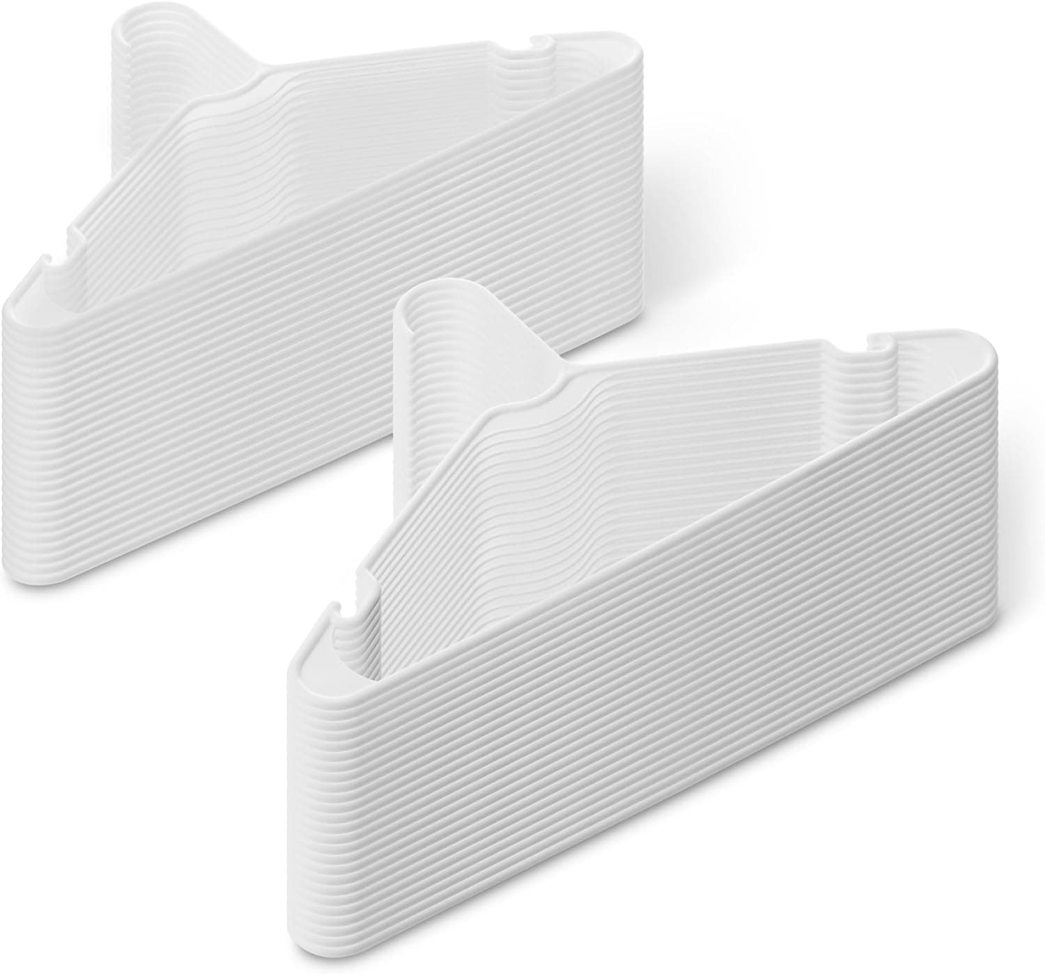 Amazon Basics Cabides de plástico, tamanho adulto, branco, pacote com 50
