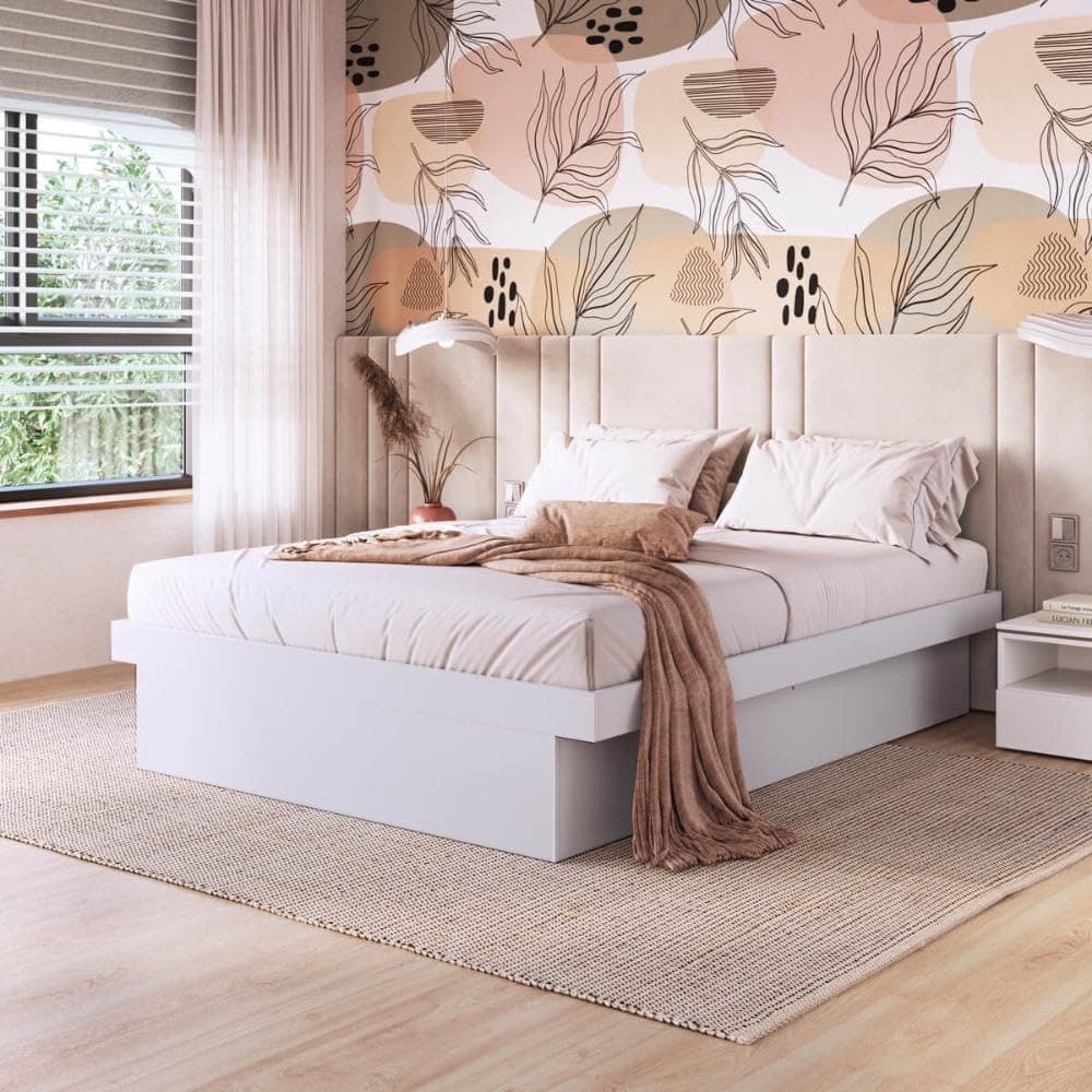 Cama Box Casal Queen com Baú Cb1160 158x198cm Haste Articulável de Aço Branco - Art In Móveis - Imagem 3