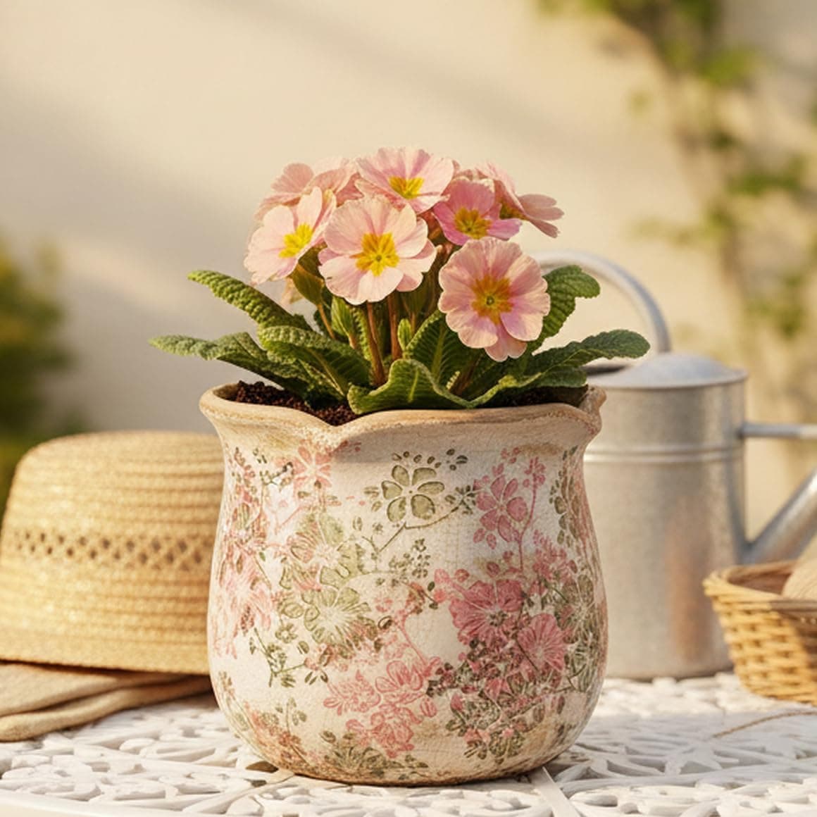 Vasos de cerâmica para plantas, vaso de plantas vintage com orifício de drenagem, vaso de 15,5 cm para plantas de interior, vaso de flores com acabamento de esmalte rachado, vaso de cerâmica toscana - Imagem 3
