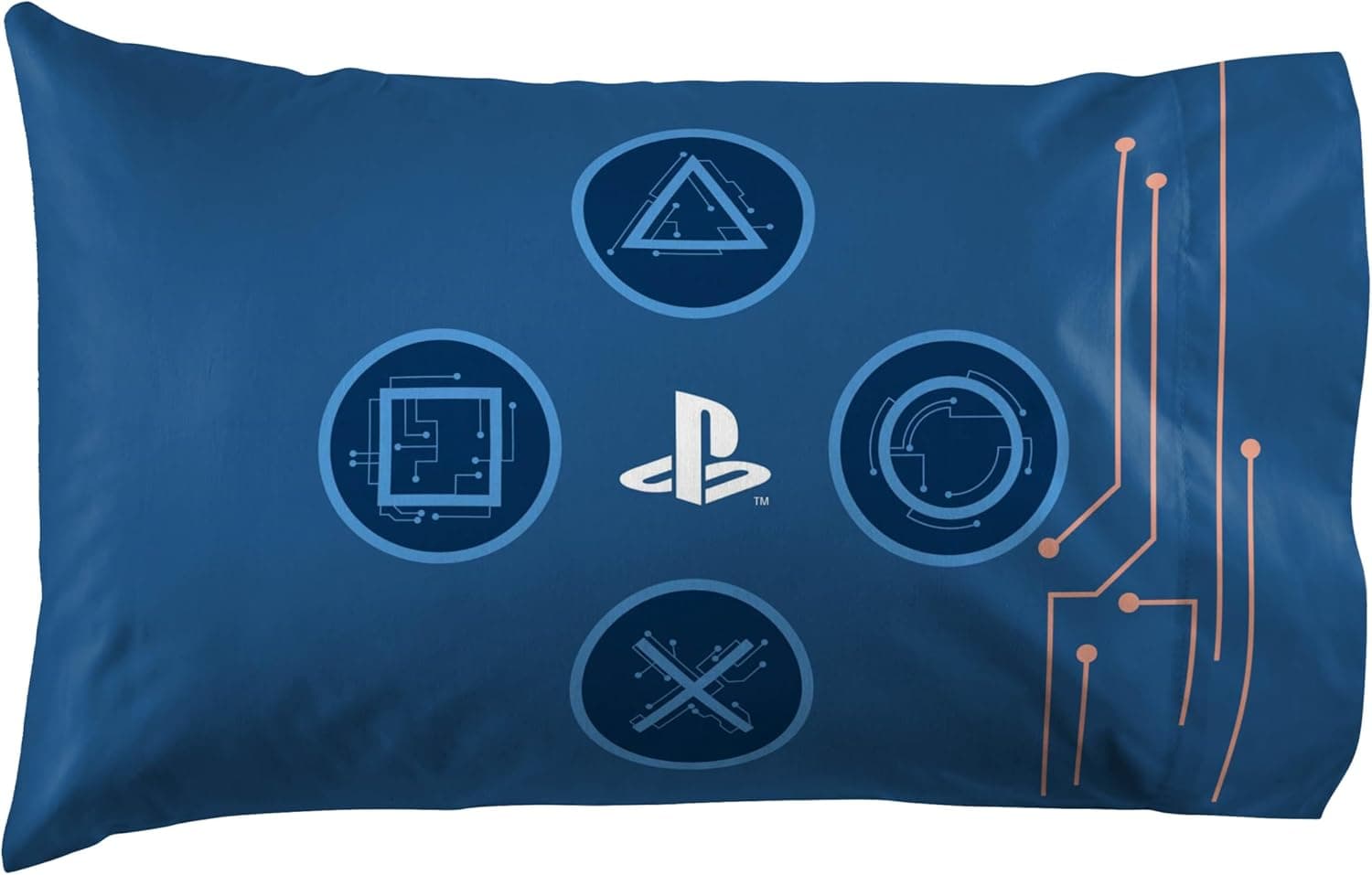 Jay Franco Jogo de lençol infantil de desenho animado com elástico, lençol de cima e capa de travesseiro - roupa de cama ultramacia com fronha para decoração de quarto, azul - PlayStation, 3 peças - Imagem 4