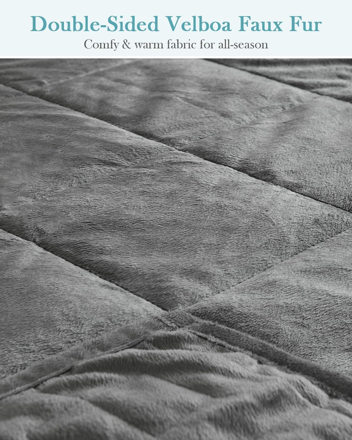 Topblan Cobertor pesado tamanho solteiro 6,8 kg, cobertores pesados para adultos com tecido macio e quente para dormir e se acalmar, cobertor pesado adulto para sofá-cama, cinza, 122 x 182 cm - Imagem 3