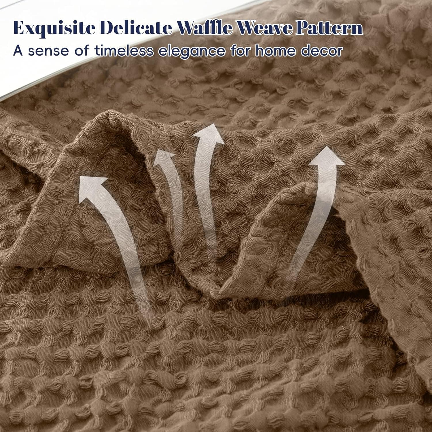 PHF Cobertor de tecido waffle ultramacio tamanho solteiro 167,6 cm x 228,6 cm - Lavado leve respirável aconchegante cobertor tecido para cama - decoração estética para sofá, cama sofá, casa carro - Imagem 3