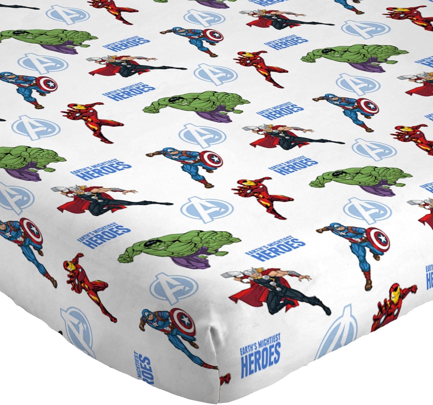 Jay Franco Jogo de lençol infantil com elástico, lençol de cima e fronha - roupa de cama ultramacia com fronha para decoração de quarto, branco - Vingadores, solteiro de 3 peças - Imagem 3