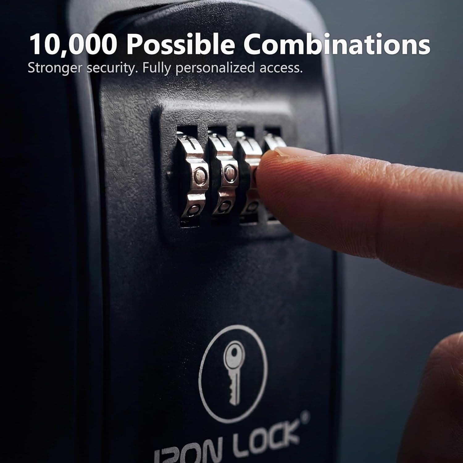 Iron Lock Caixa de bloqueio de chave de montagem na parede com combinação de 4 dígitos, código redefinível, interruptor A B e capacidade de 5 teclas - Cofre à prova d'água interno/externo para chaves - Imagem 4