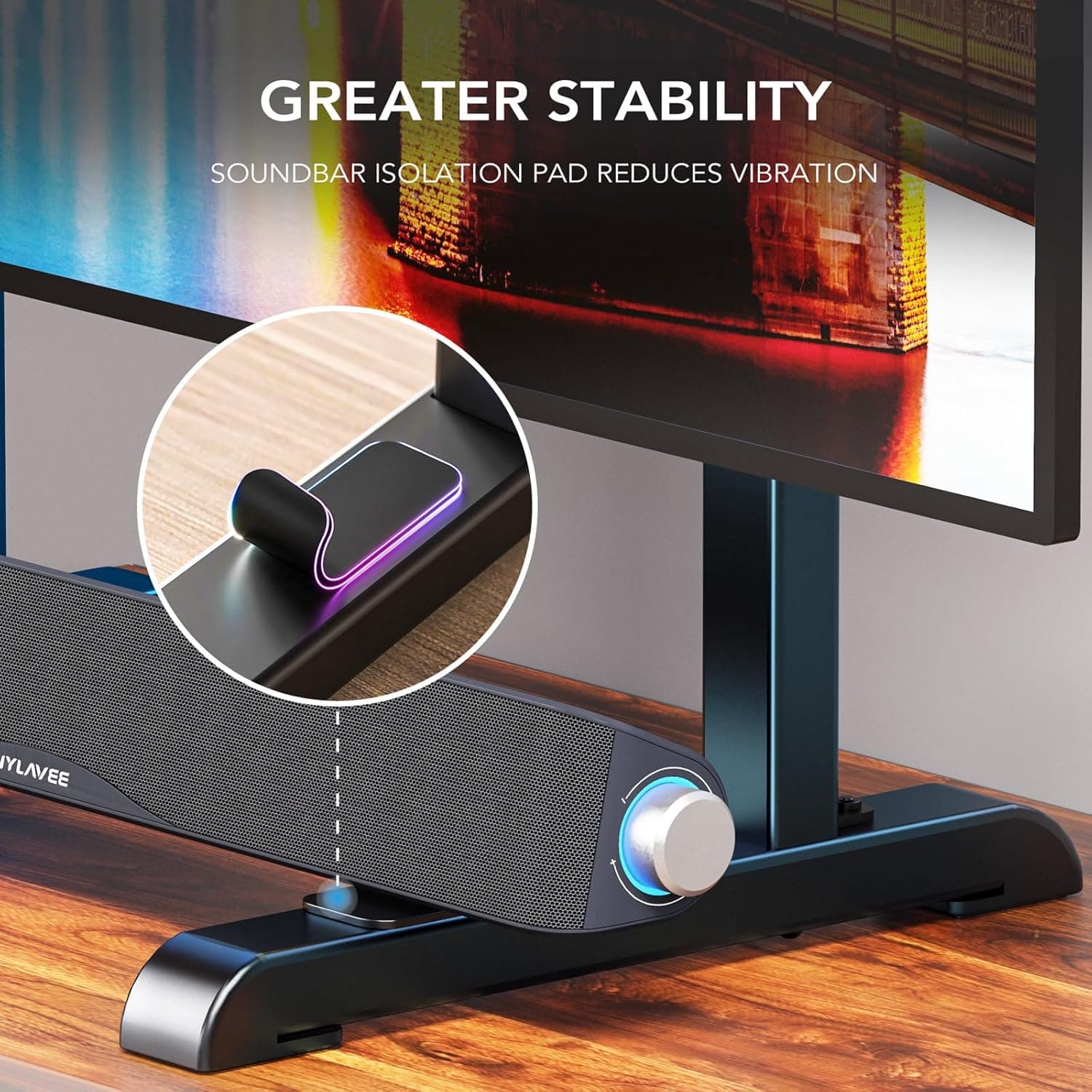 Suporte universal para TV, base de suporte de TV de mesa, substituição para a maioria das TVs LED LCD de 24 a 86 polegadas, 7 pernas de TV ajustáveis com altura com gerenciamento de cabos suporta até 50 kg, VESA máx. 800 x 600 mm, preto AX10TB01 - Imagem 4