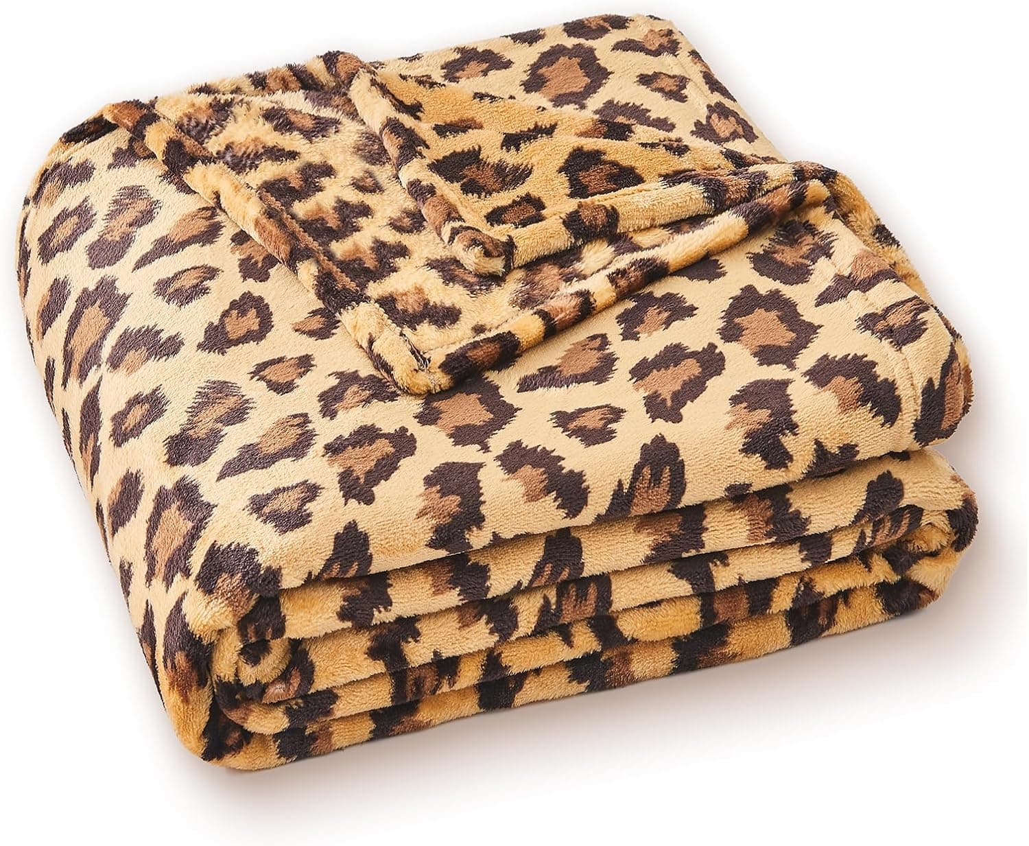 PLEASANT BOULEVARD | Cobertor de lã de leopardo, cobertor rosa de microfibra de pelúcia quente e leve premium para sofá e cama (marrom escuro, solteiro (152 x 203 cm))