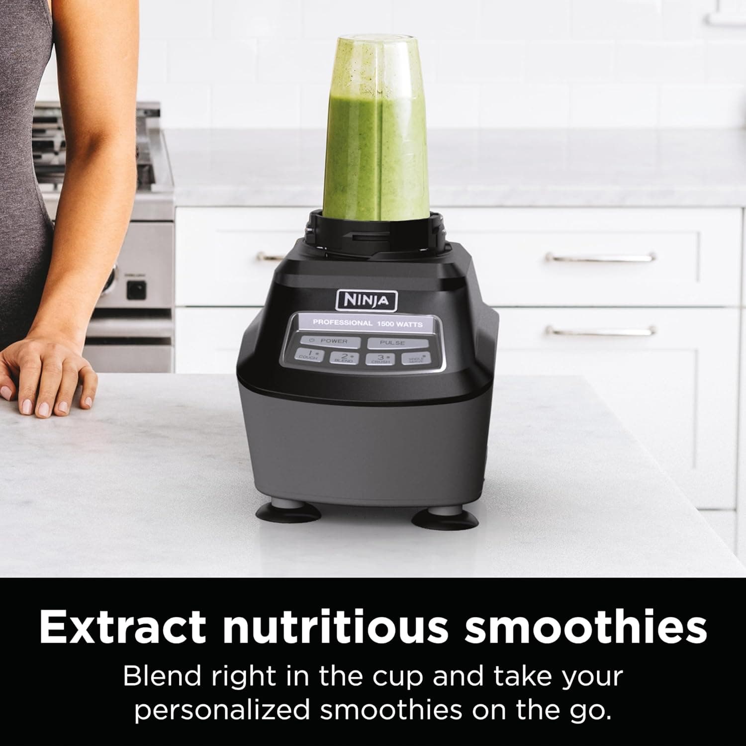 Ninja Liquidificador, processador de alimentos, liquidificador para vitaminas, inclui jarra, copo de smoothie e tigela de 8 xícaras, salsa, massa, batidos, lama e bebidas congeladas, mega sistema de - Imagem 3