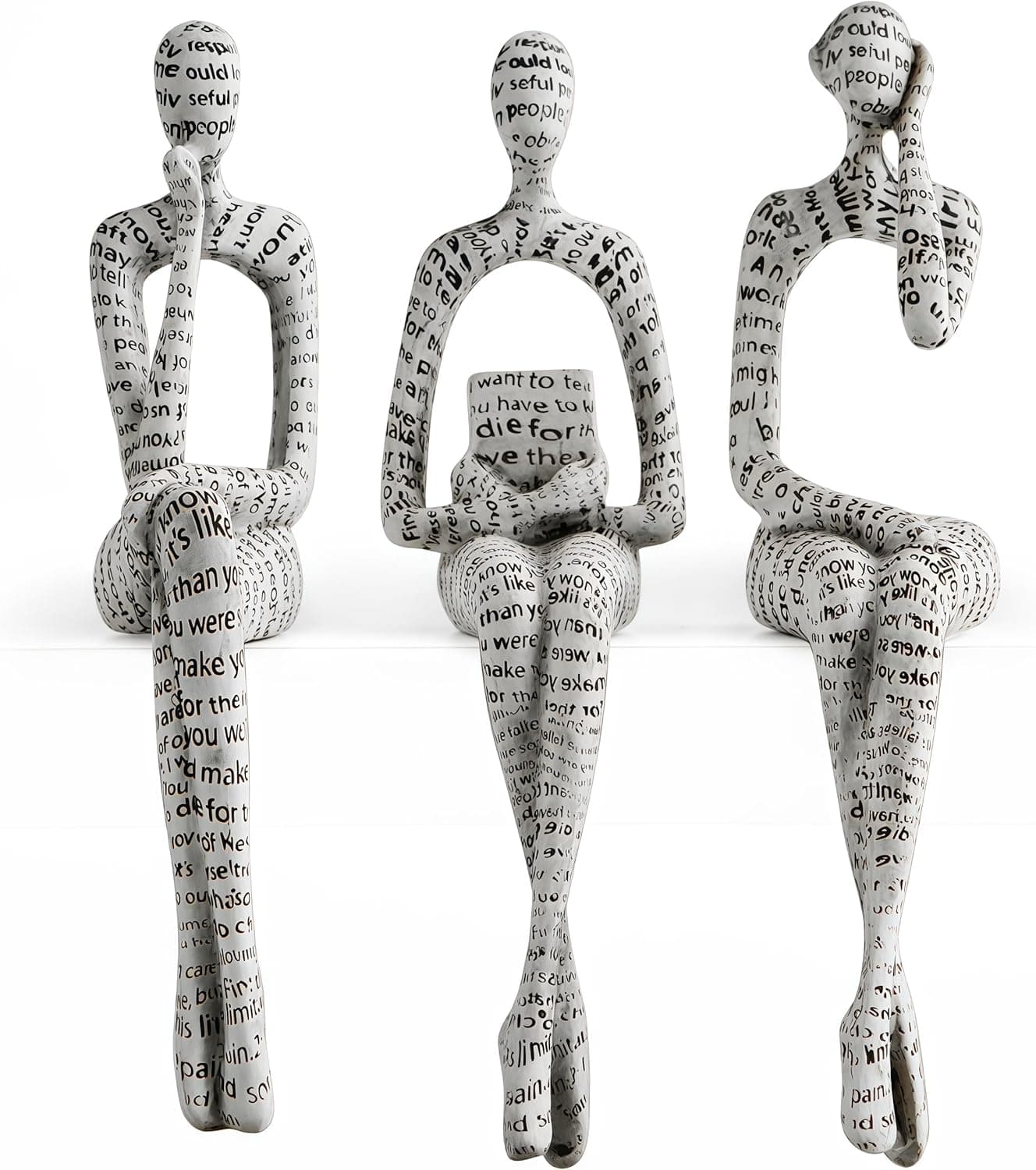 XINXUAN Letra - Estátua branca para decoração de casa - Estante moderna e decoração de mesa - Conjunto de 3 peças