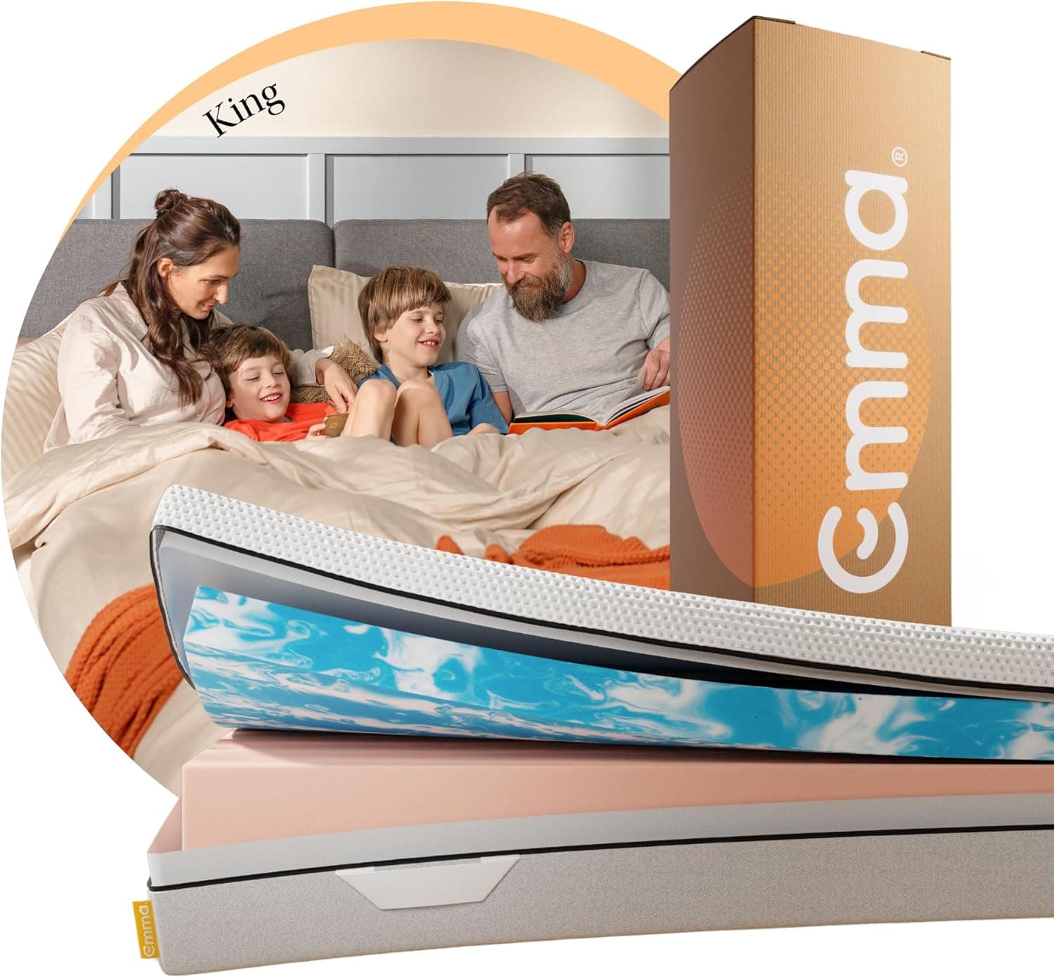 Colchão King Emma Duo Comfort – 10 anos de garantia, conforto de dupla face e suporte ideal para o seu corpo – 193x203cm.