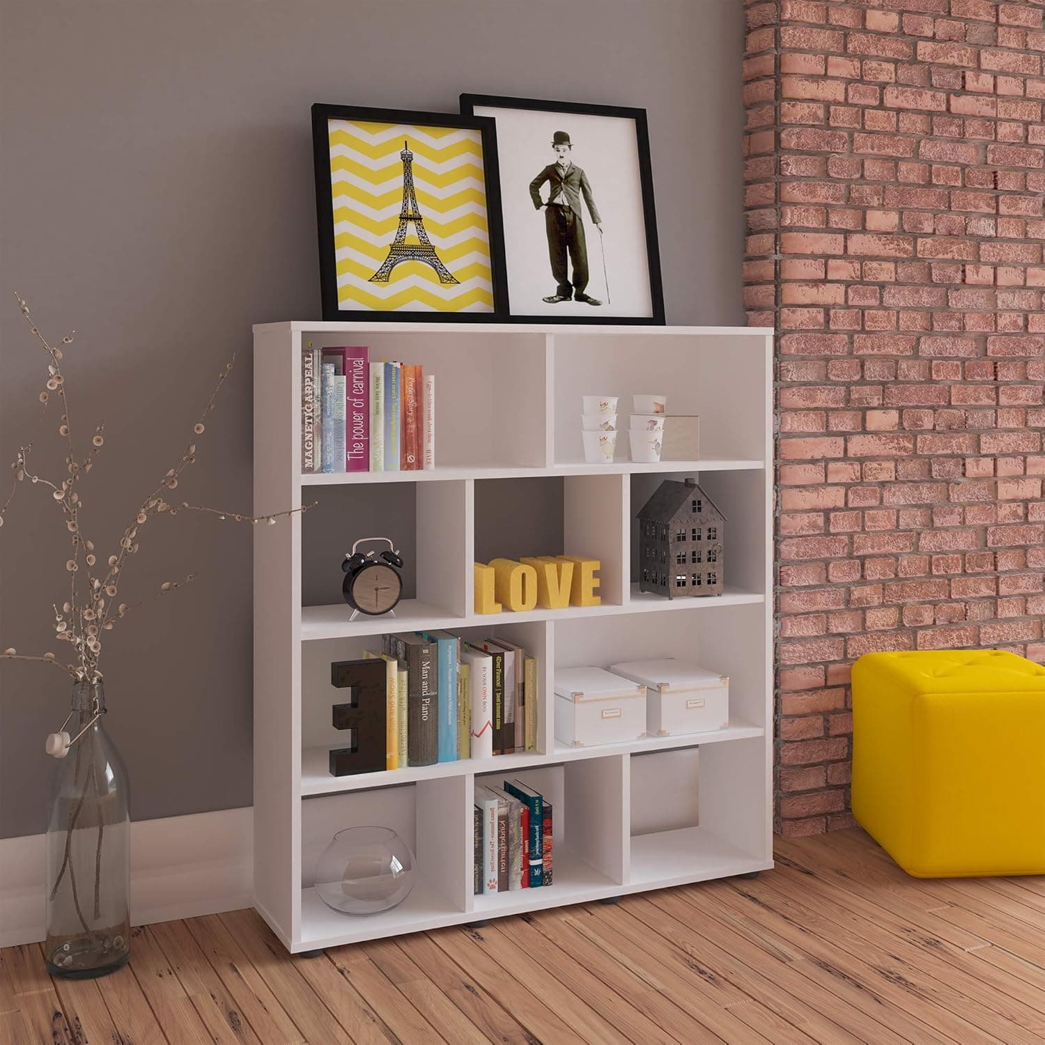 Estante Organizadora com 10 nichos BOOK cor Branco - Artely - Imagem 3
