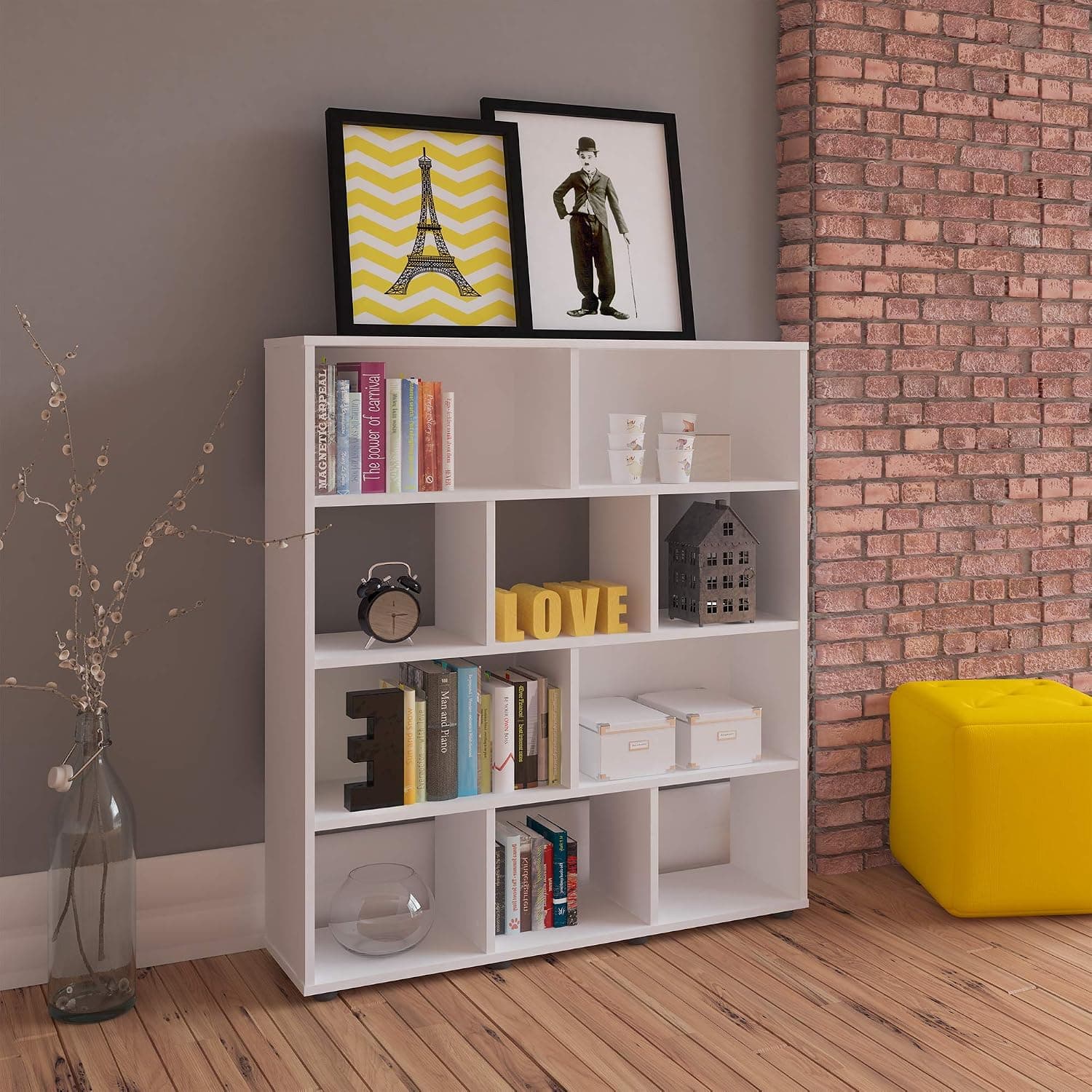 Estante Organizadora com 10 nichos BOOK cor Branco - Artely - Imagem 3
