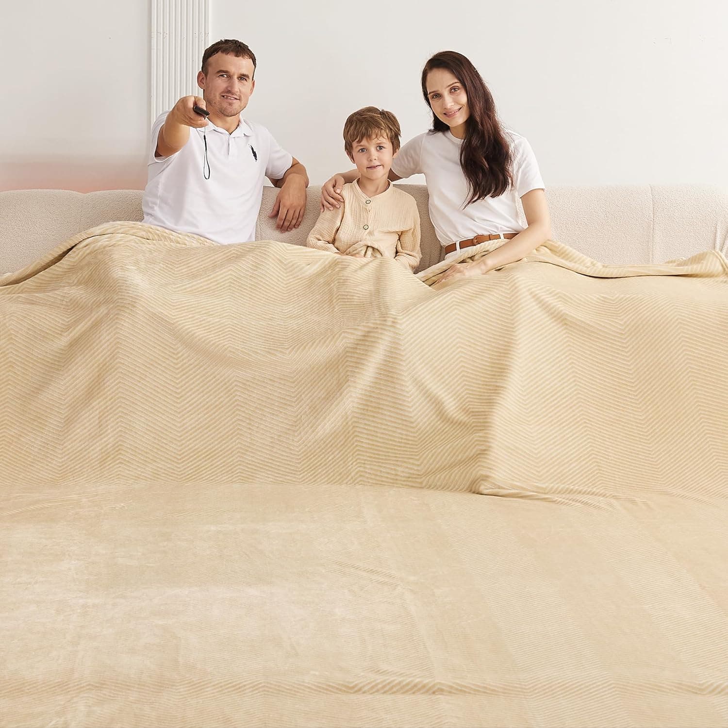 Cobertor grande 300 x 300 cm, cobertor gigante enorme 25 x 25 cm para cama, sofá, viagem e acampamento, cobertor extra grande macio para toda a família e ao ar livre, cinza-claro - Ondulado