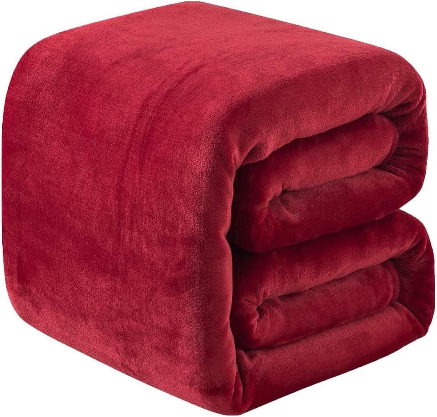 Cobertores de lã da Richave tamanho Queen para todas as estações 350GSM – Alça premium leve antiestática para cama Tecido escovado extra macio quente sofá manta térmica, Vermelho, King (90-Inch-by-108-Inch)