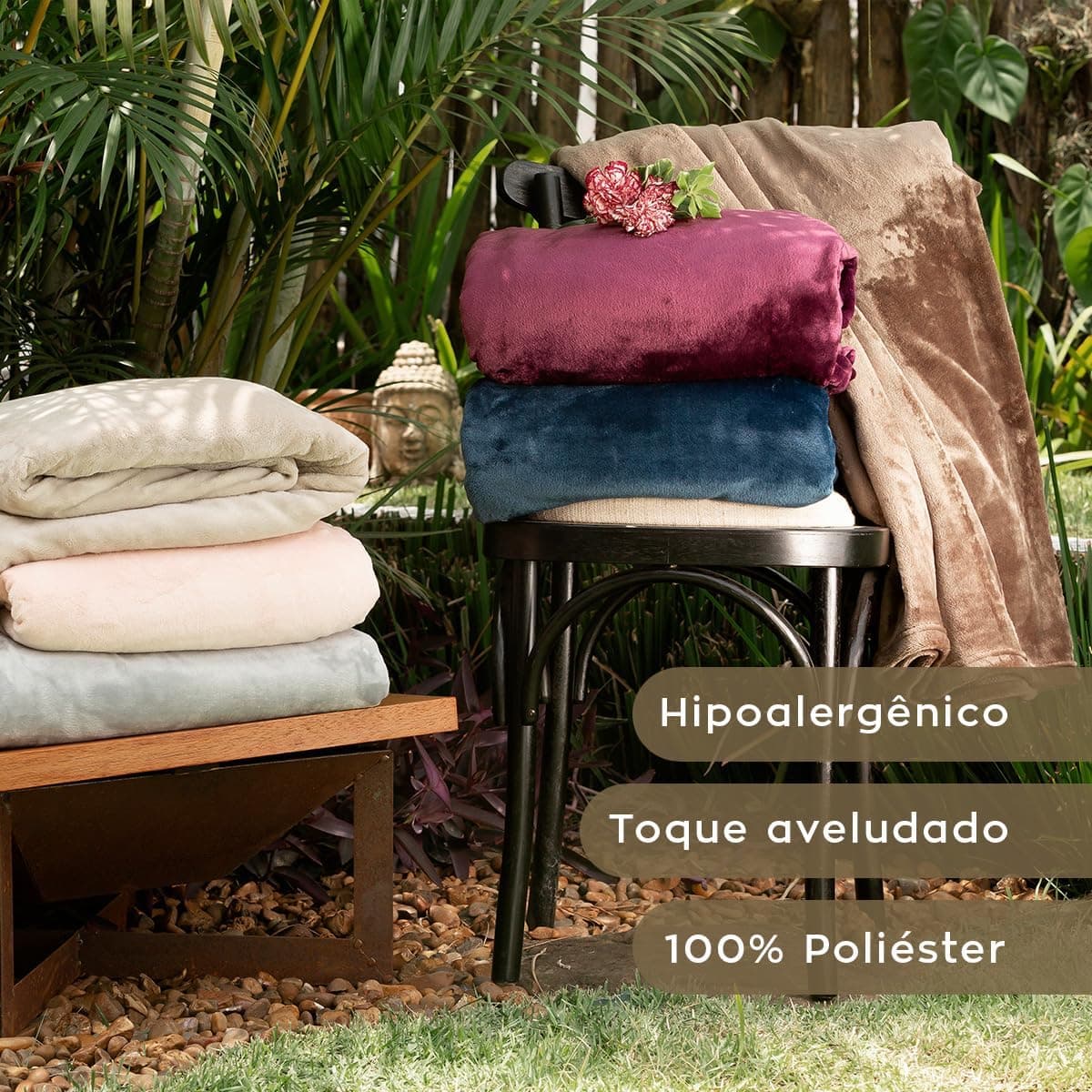 Camesa Cobertor Velour Select Solteiro 150X220 300g/m² Marinho - Imagem 4