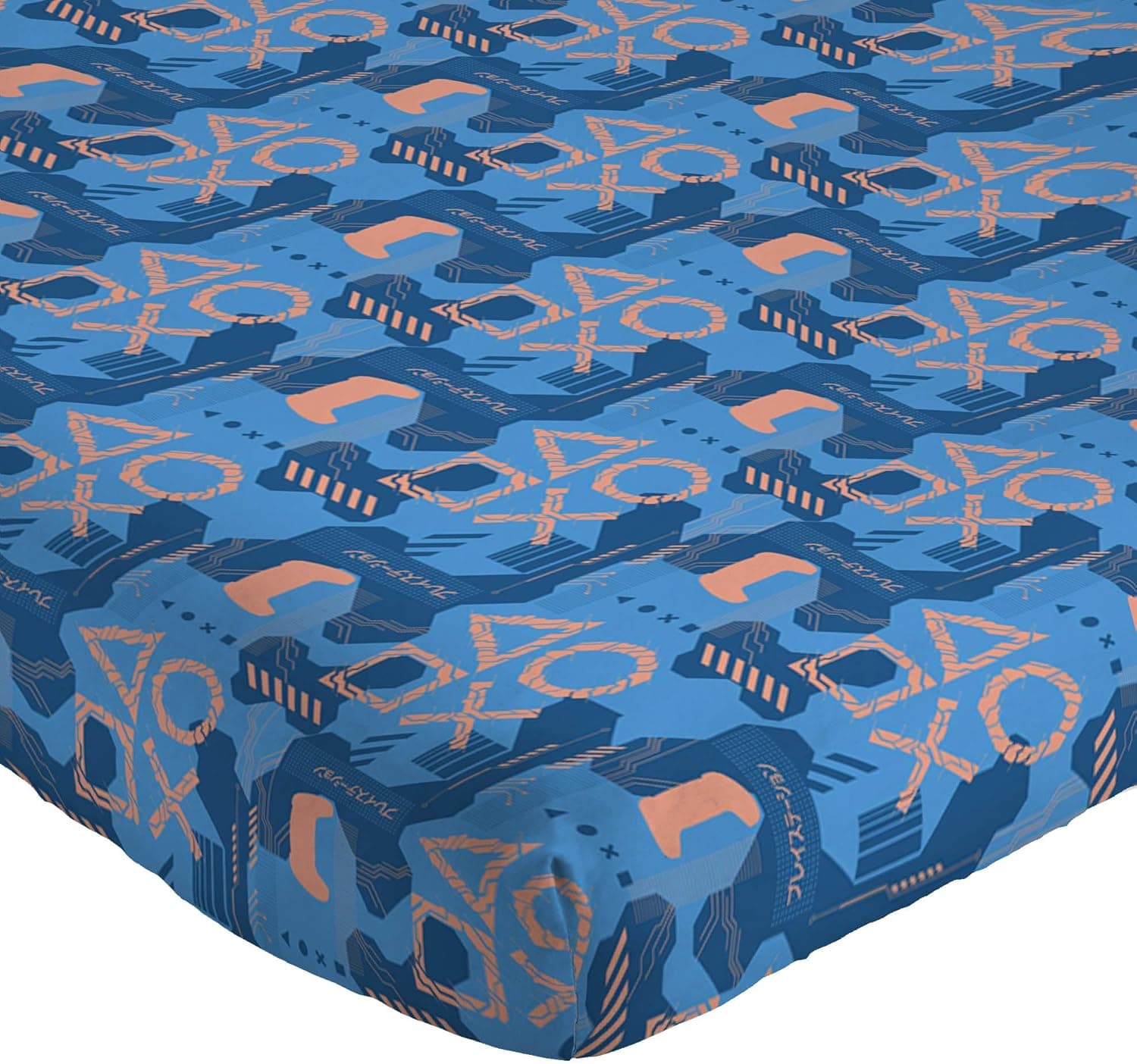 Jay Franco Jogo de lençol infantil de desenho animado com elástico, lençol de cima e capa de travesseiro - roupa de cama ultramacia com fronha para decoração de quarto, azul - PlayStation, 3 peças - Imagem 3