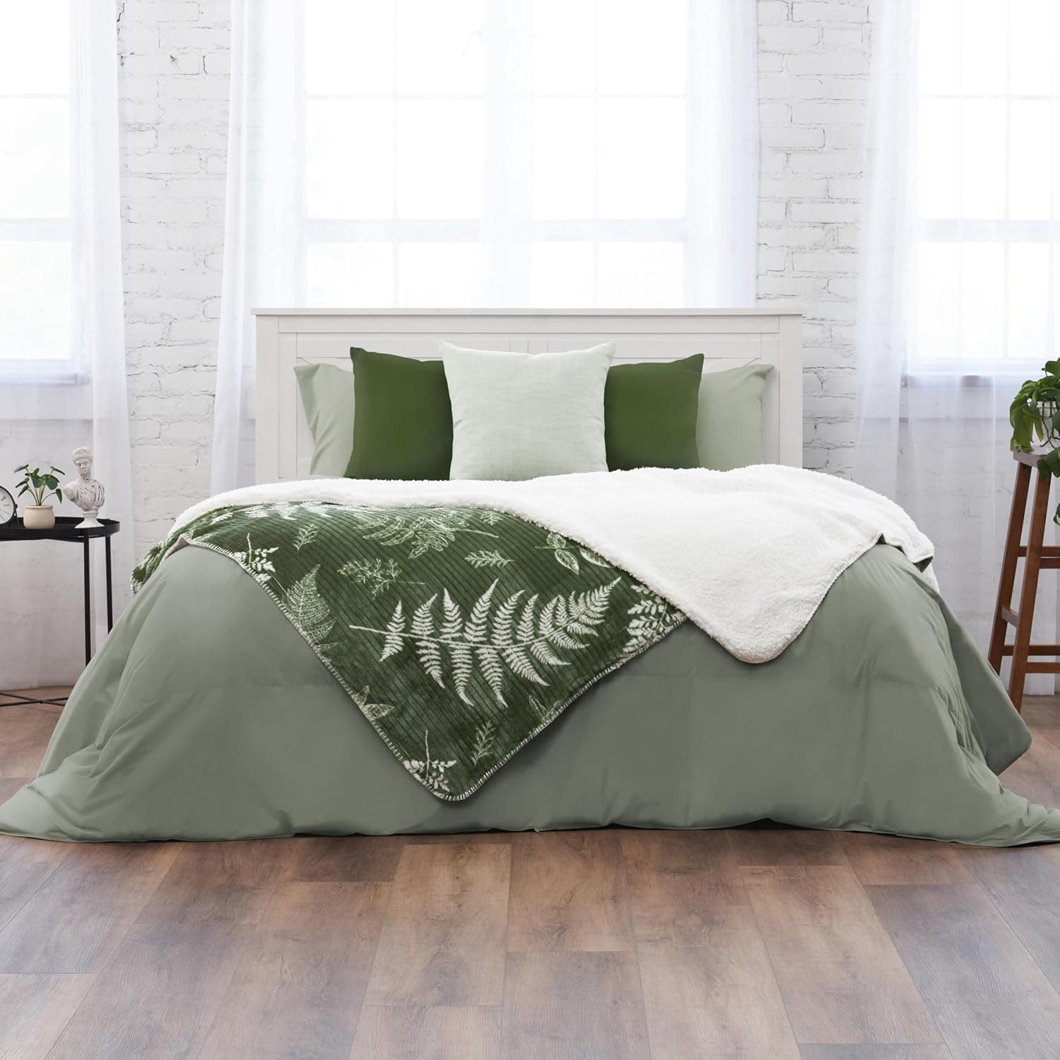 Northwest Ashford Cobertor canelado de toque de seda com lã de ovelha e alça, 127 cm x 152 cm, cinza gelo - Imagem 4